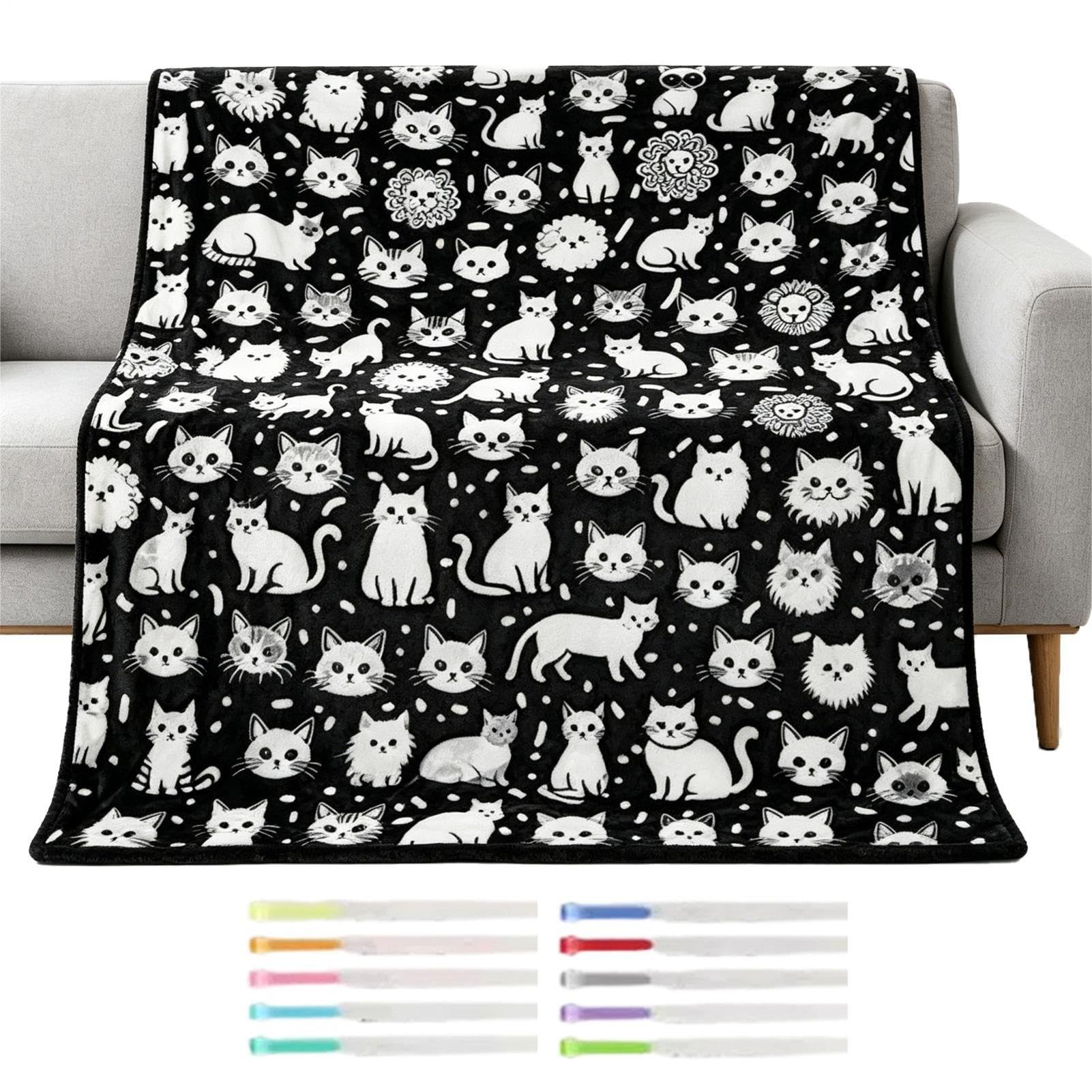 Couverture à colorier enfant décoration Noël plaid coloriage créatif