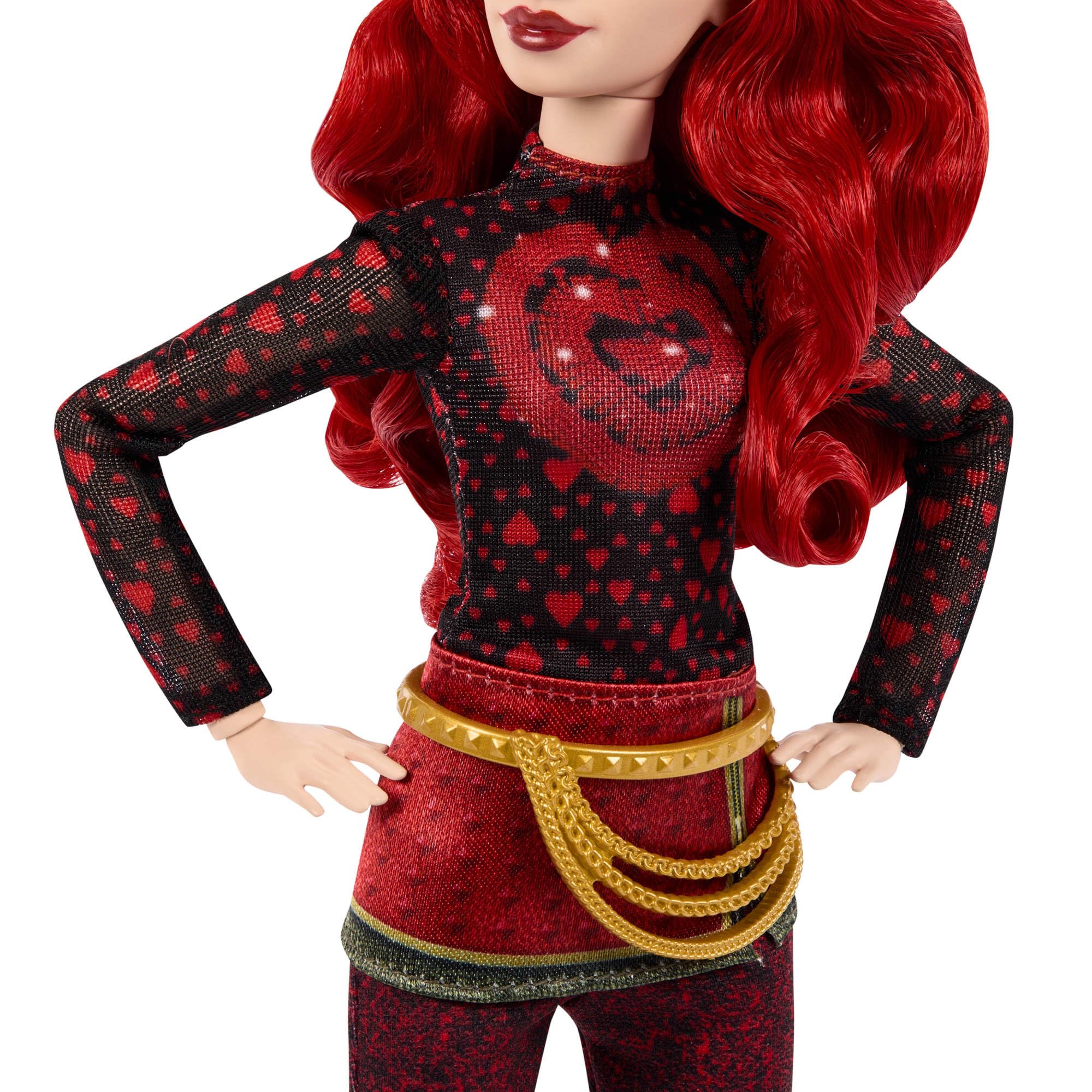 Mattel Disney Descendants: Wicked Wonderland Red und Max Modepuppen | Set mit 2 Modepuppen Red und Max mit ausziehbaren Outfits, Katze als Freund und Taschenuhr Zubehör, JMP50