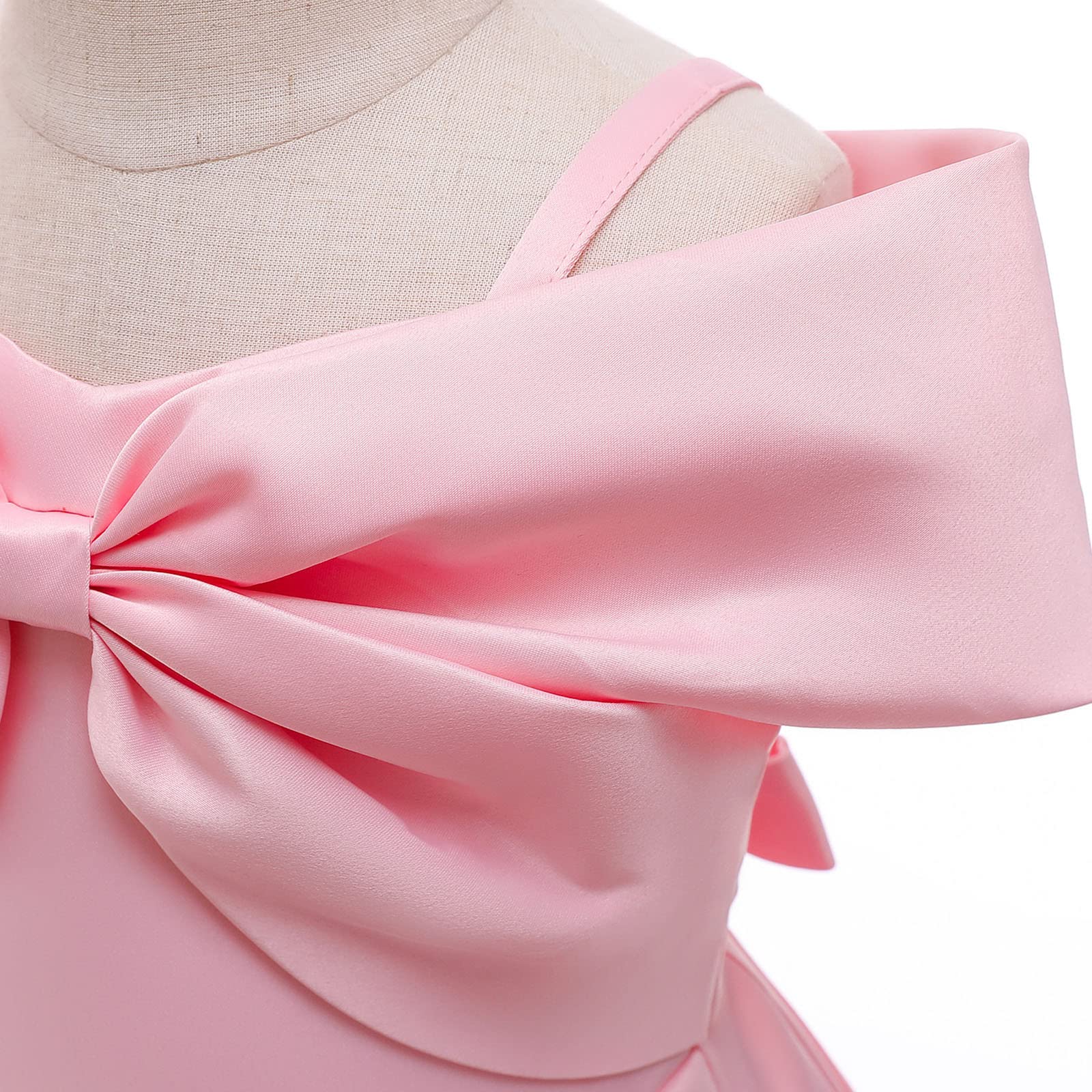 Kleid Mädchen Midikleid Einfarbig Tüllrock Elegant Festlicheskleid Mädchenkleid Sommerkleid Kurzärmel Kleid Freizeitkleid Bogen Dress Tüllkleider Kurzarm Kinderkleider Festliche Kleider 3-10 Jahre