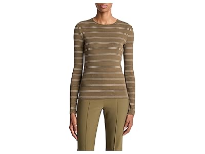 Vince Striped Long Sleeve Crew Neck T-Shirt Women