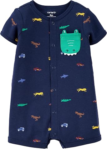 Carter's Botón de mameluco delantero con bolsillo de dinosaurio - azul -  recién nacido: Amazon.es: Ropa