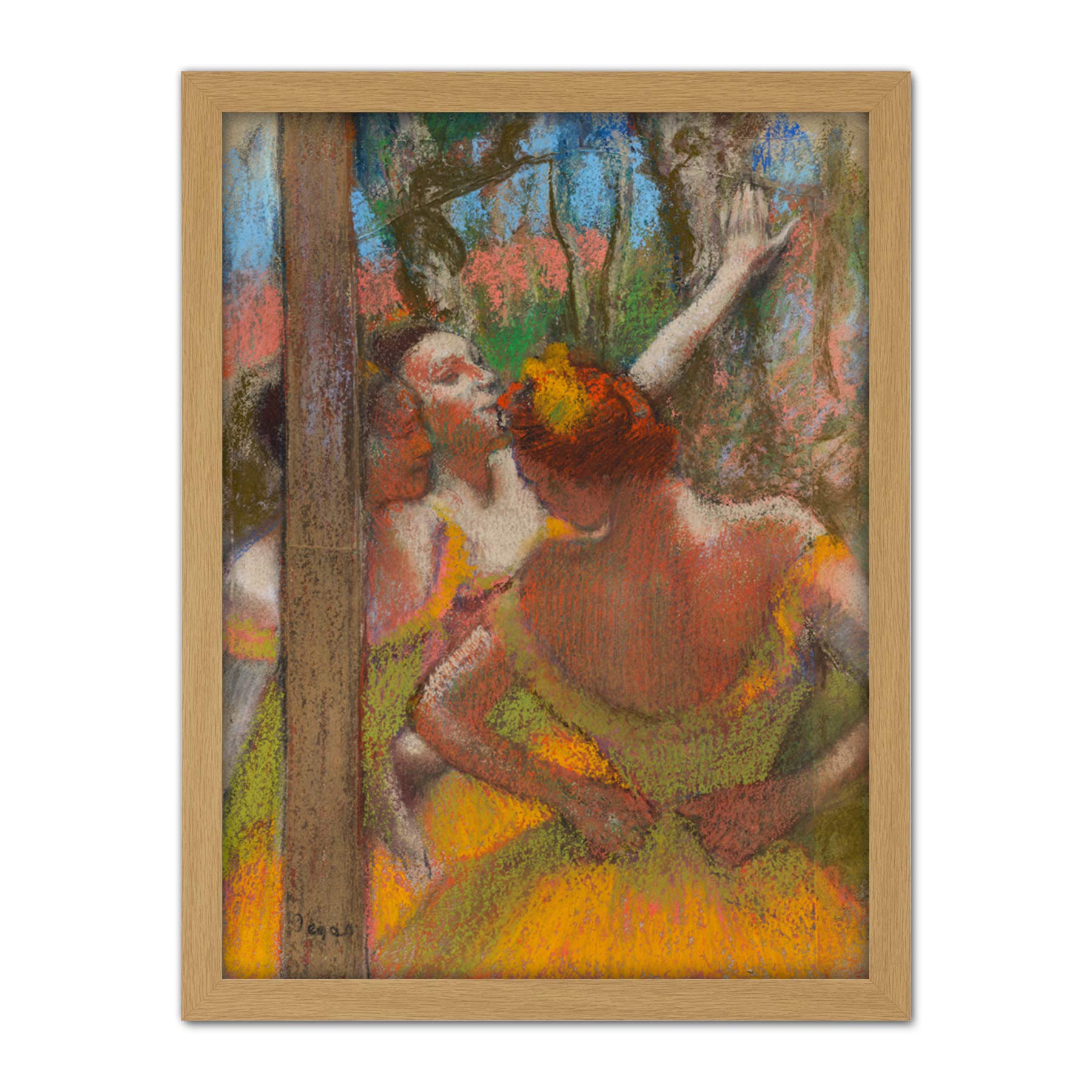 Artery8 Degas Dancers Girls Ballerina Painting Artwork Framed Wall Art Print 18X24 Inch