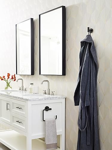 Miniatura 2 de Amerock BP37385FBG10  Tirador de gabinete de níquel satinado negro mate  Mango de gabinete de centro a centro de 3 pulgadas (2.992 in)  Fusión