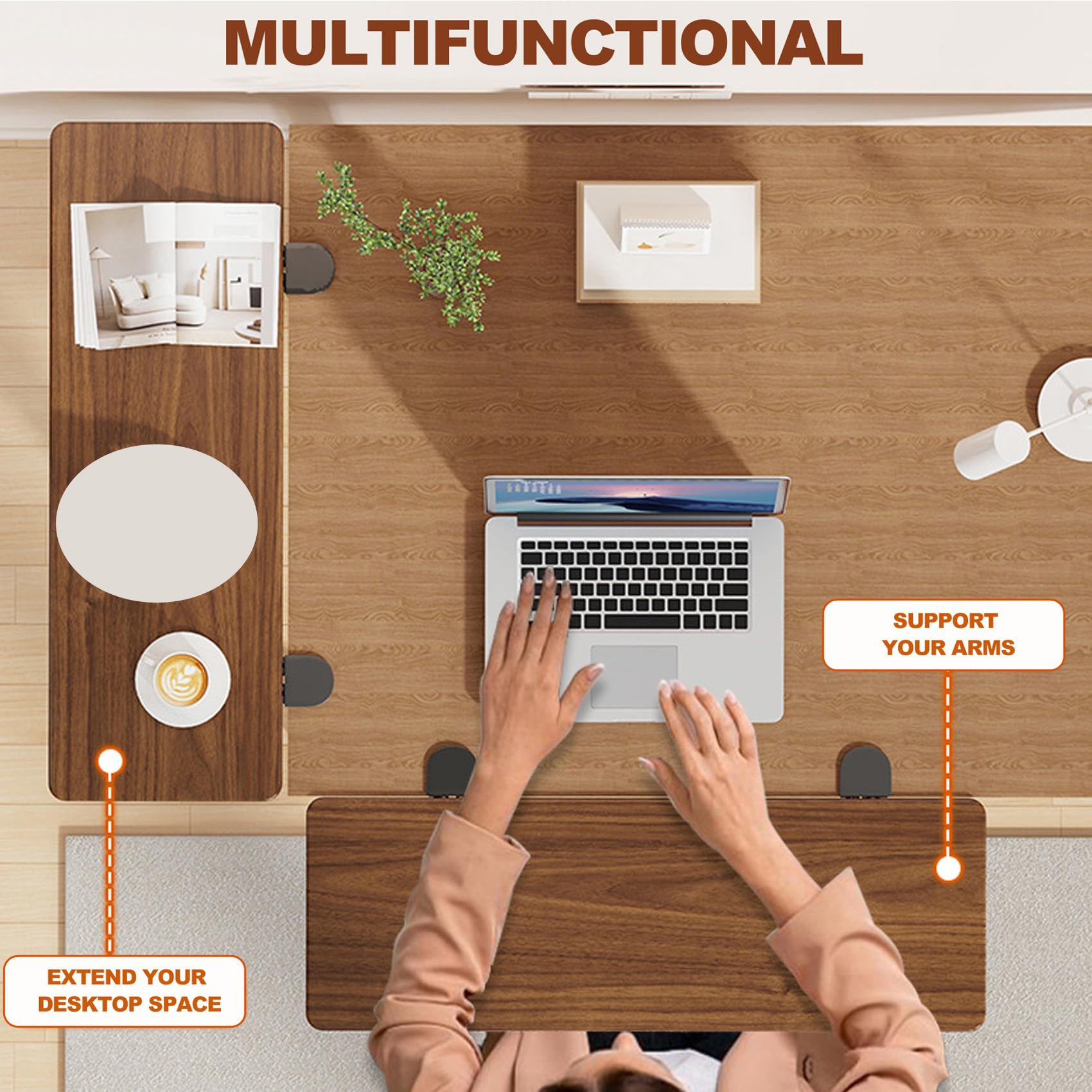 Extensor de escritorio, soporte de muñeca, bandeja plegable para teclado | soporte de mesa, soporte para escritorio, escritorio