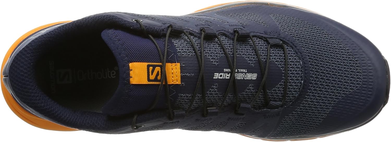 Salomon Sense Ride Trail Running Shoe - Men's Navy Blazer/Bright Marigold/Ombre Blue, US 7.0/UK 6.5