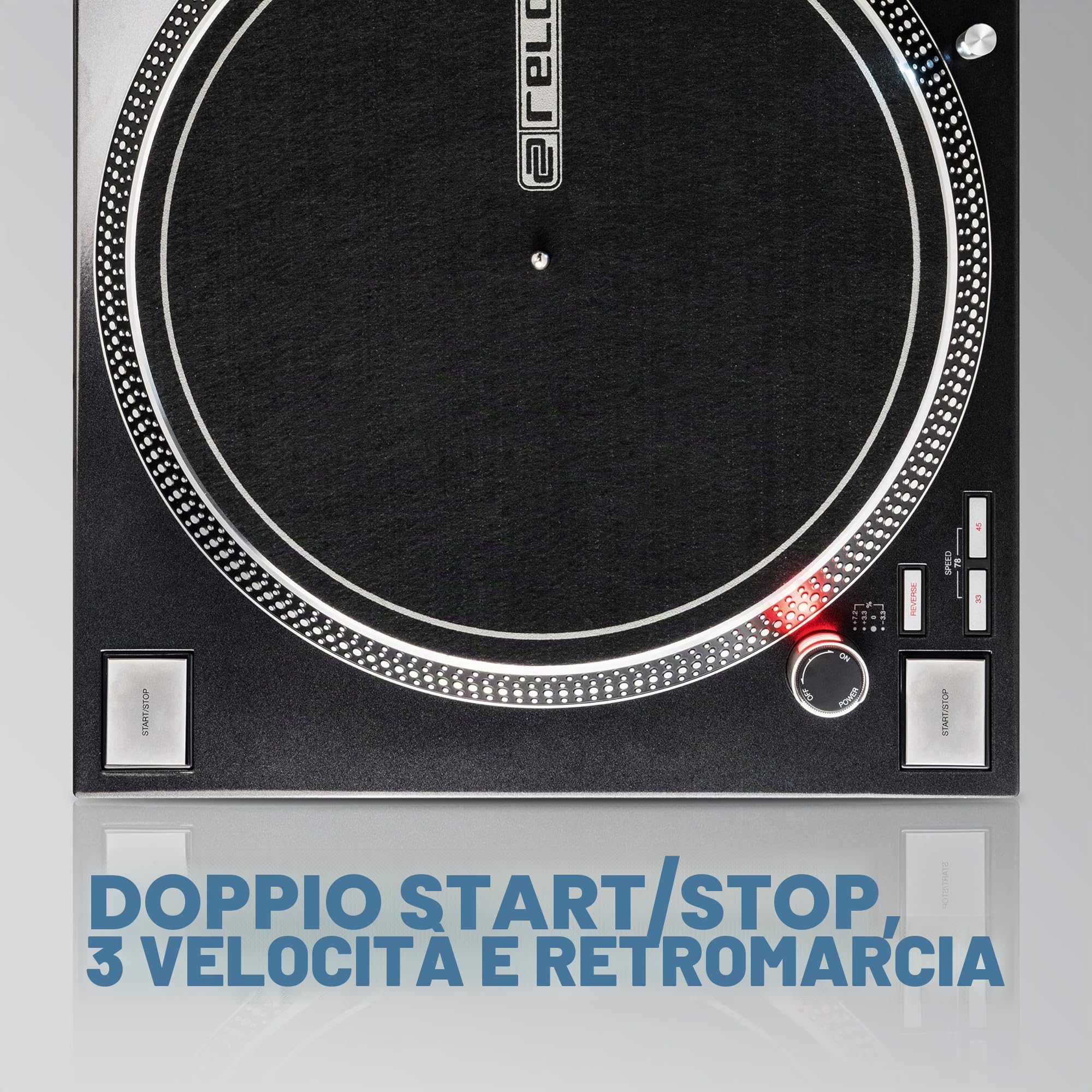 Reloop RP-7000 MK2 - Giradischi professionale per DJ con trasmissione diretta Upper Torque Quartz, nuova base del braccio, regolabile in altezza