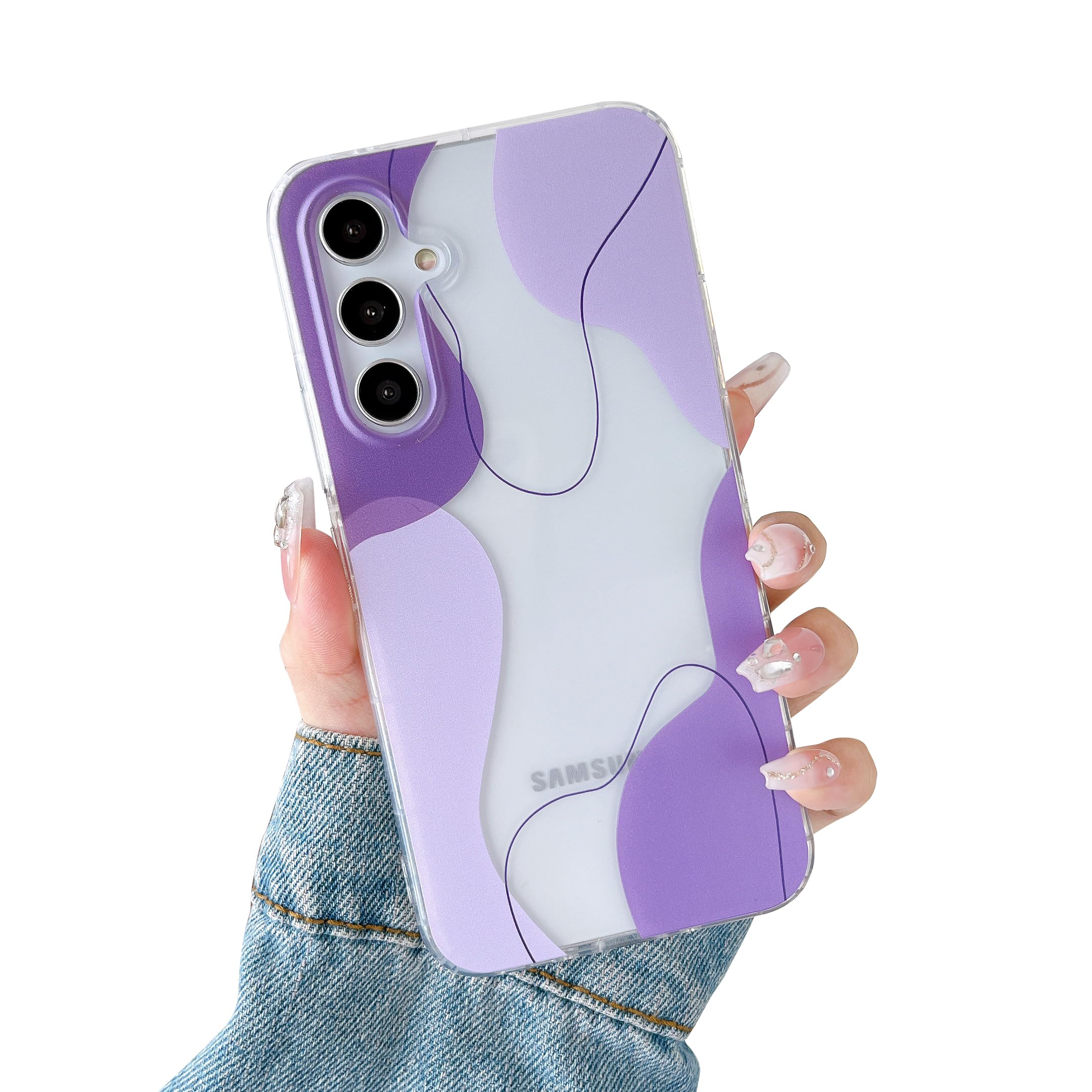 DEFBSC Compatible with Samsung Galaxy S24 Case, Soft Shaped Art Design with Built-in Bumper Protective Phone Case, Cute Slim TPU Cover Designed for