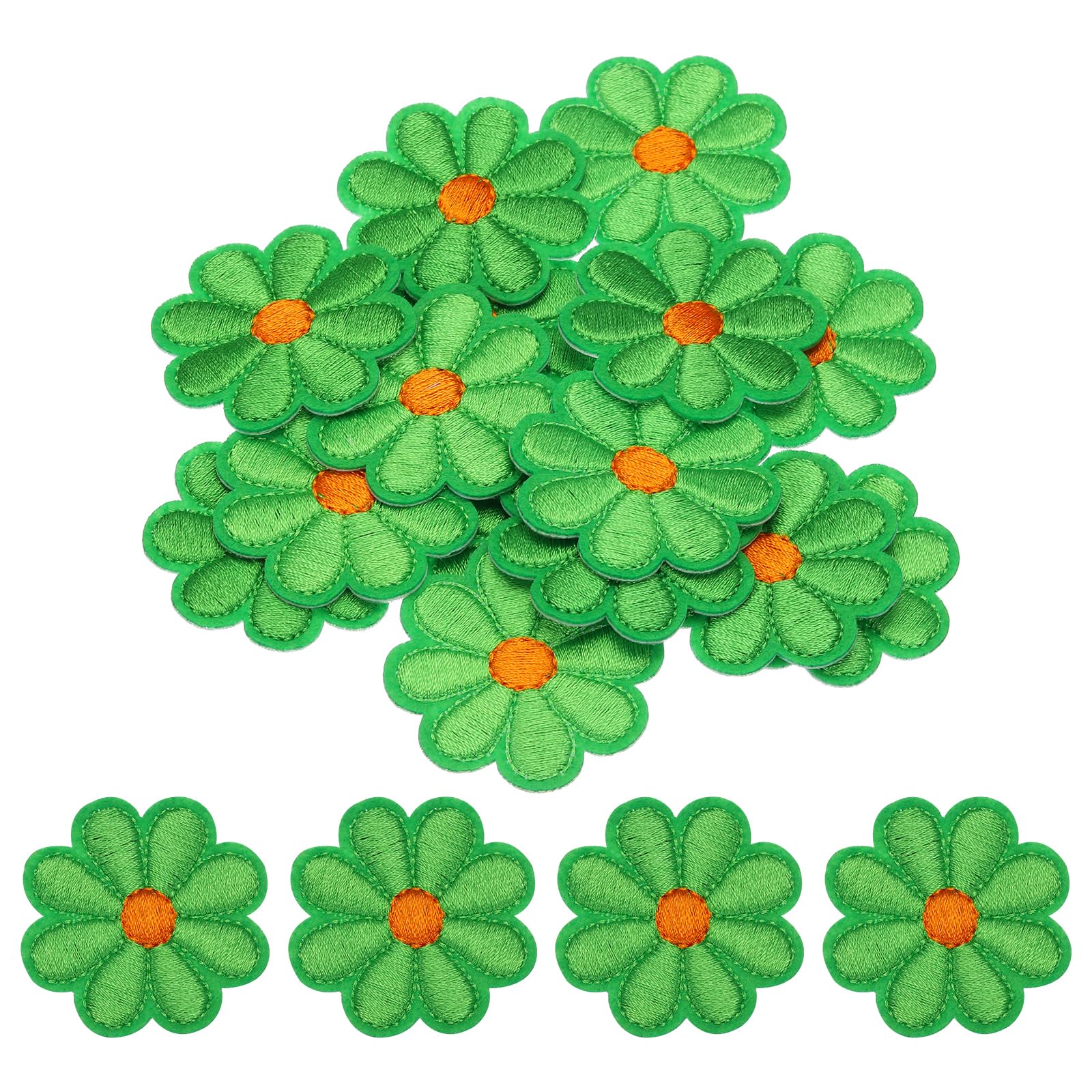 20 Toppe Termoadesive A Forma Di Fiore 3 Cm Bianco Crema Per Abbigliamento E Accessori: Ricami Fai Da Te Da Stirare O Cucire Per Giacche, Zaini E Scarpe