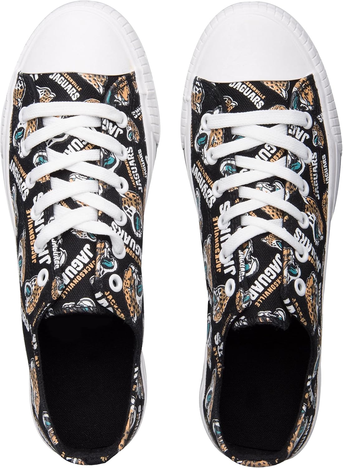 FOCO Jacksonville Jaguars NFL Womens Low Top Repeat Print Canvas Shoes - 8 - Image 3