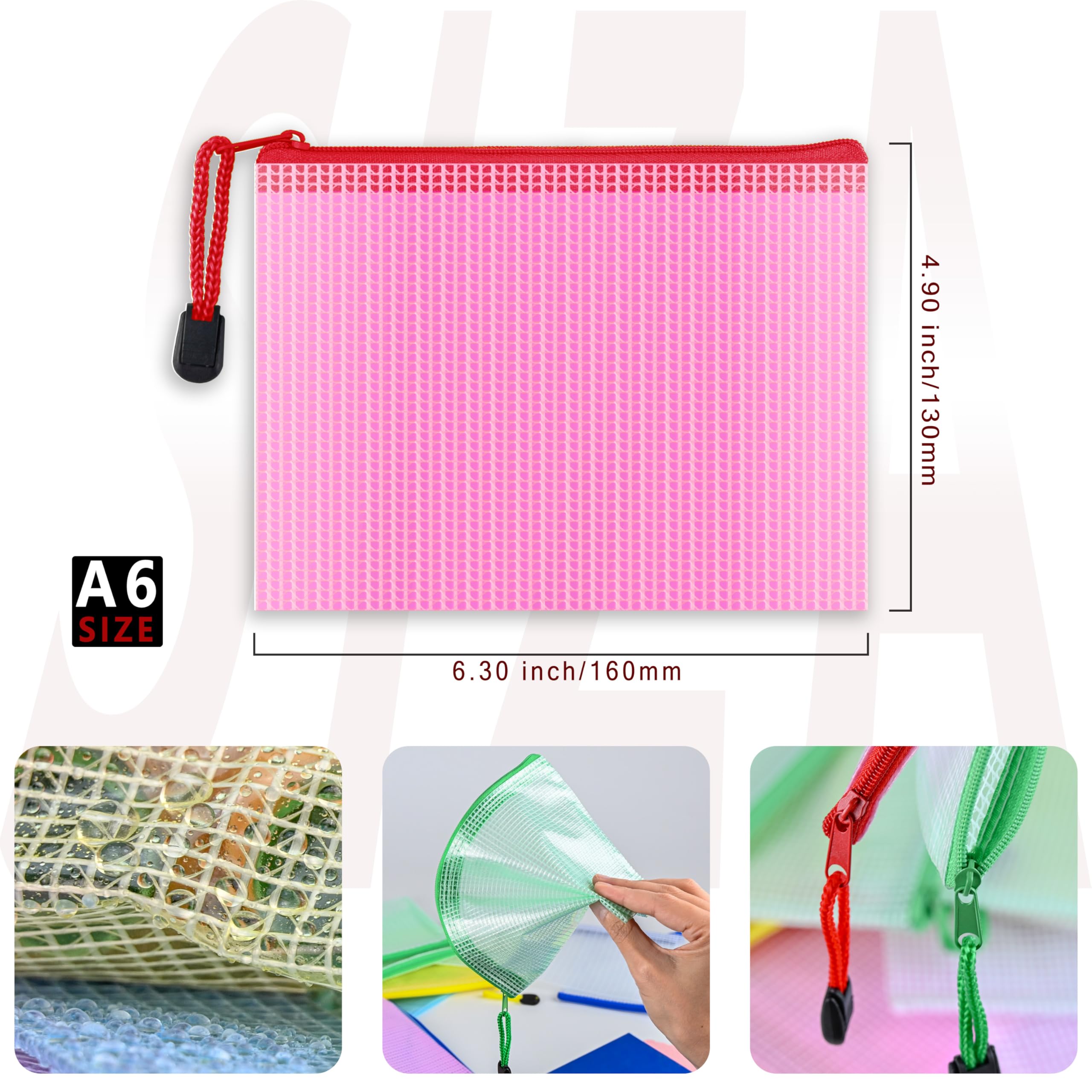COWORK-UP 20Pcs Small Plastic Wallets A6 Mesh Zipper Bags Small Toy Storage Pouch for Flashcards Crafts Supplies - Image 2