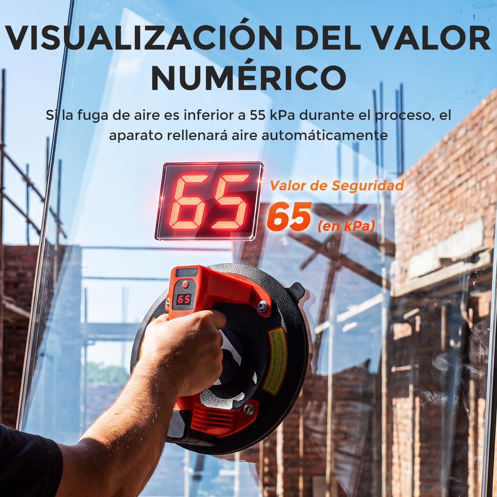 Bonvoisin Ventosa Eléctrica para Azulejos 440lbs/200kg para Vidrio (EU)