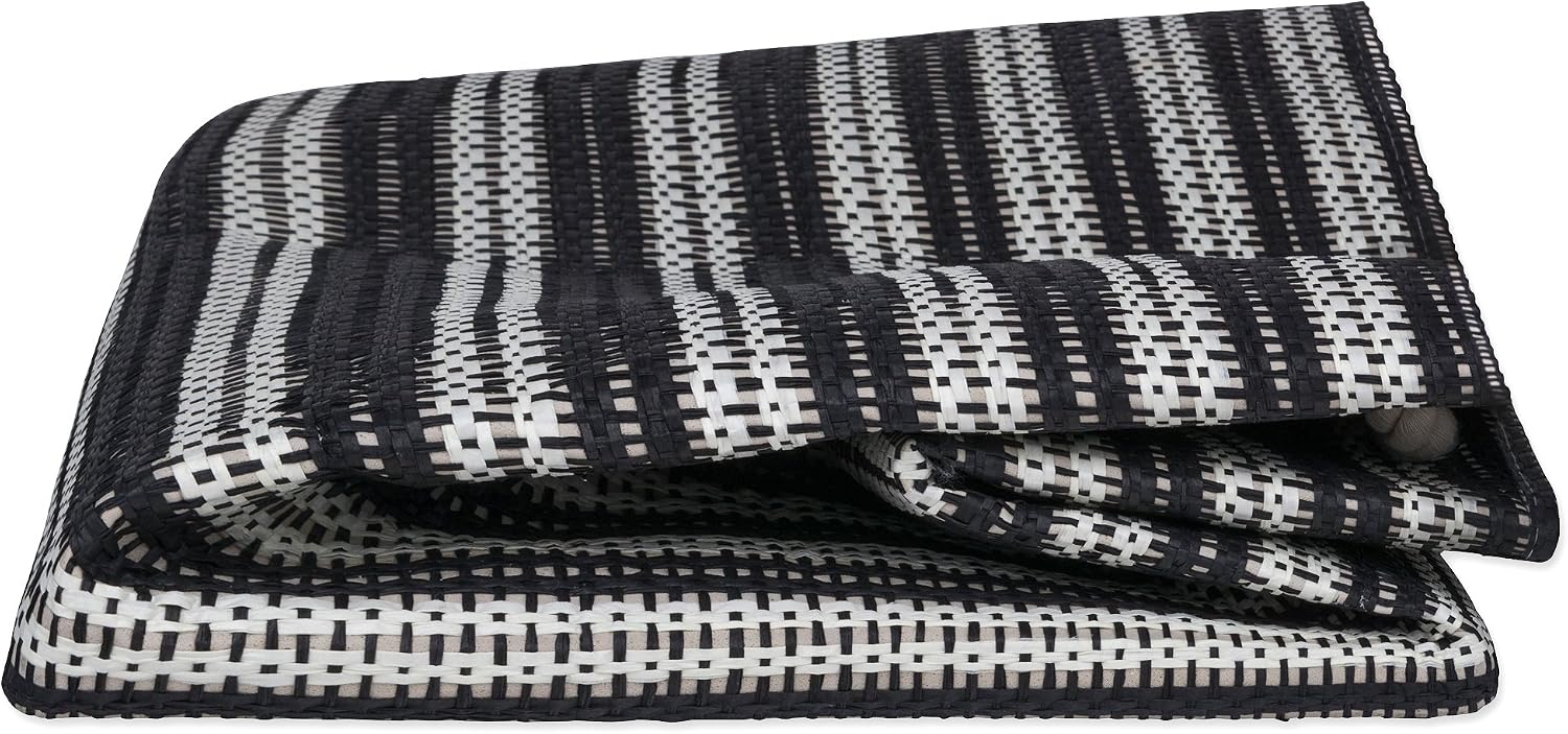 DII Woven Paper Storage Bin, Basketweave, Black & White, Medium