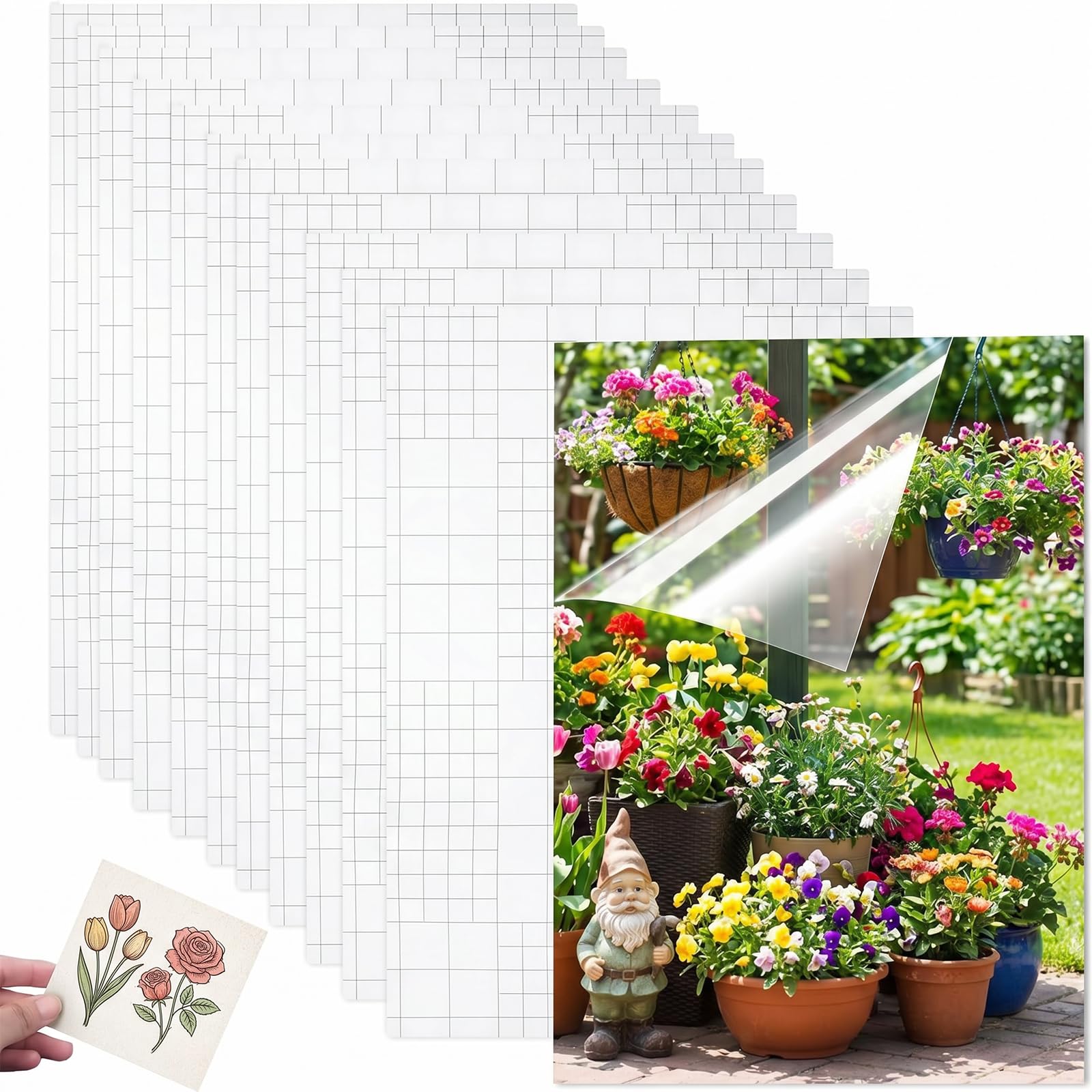 50 Pcs Self Adhesive Laminating Sheets A4, Clear Laminate Sheets