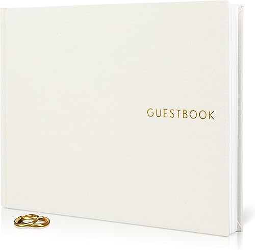 ZICOTO Hermoso libro de invitados de boda para tu recepción de boda - Libro de visitas simplemente elegante para iniciar sesión - El regalo perfecto
