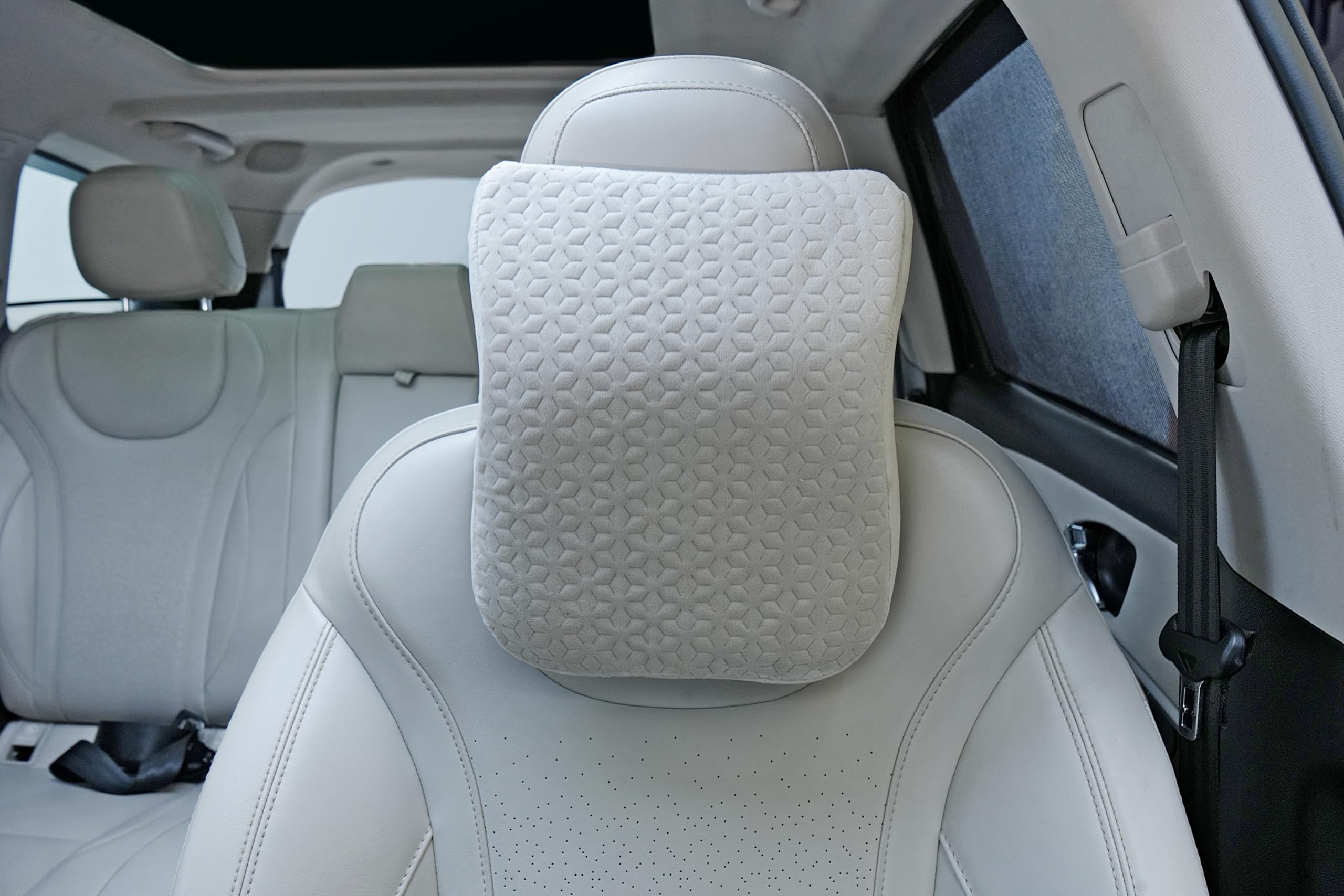 AutoFurnish Plush Car Neck Rest Pillow | Ultrasoft Memory Foam Pillow for Comfortable Car Rides | Superior Neck Support Cushion | Relieves Neck Pain & Improves Posture | Washable Velvet Cover | 1