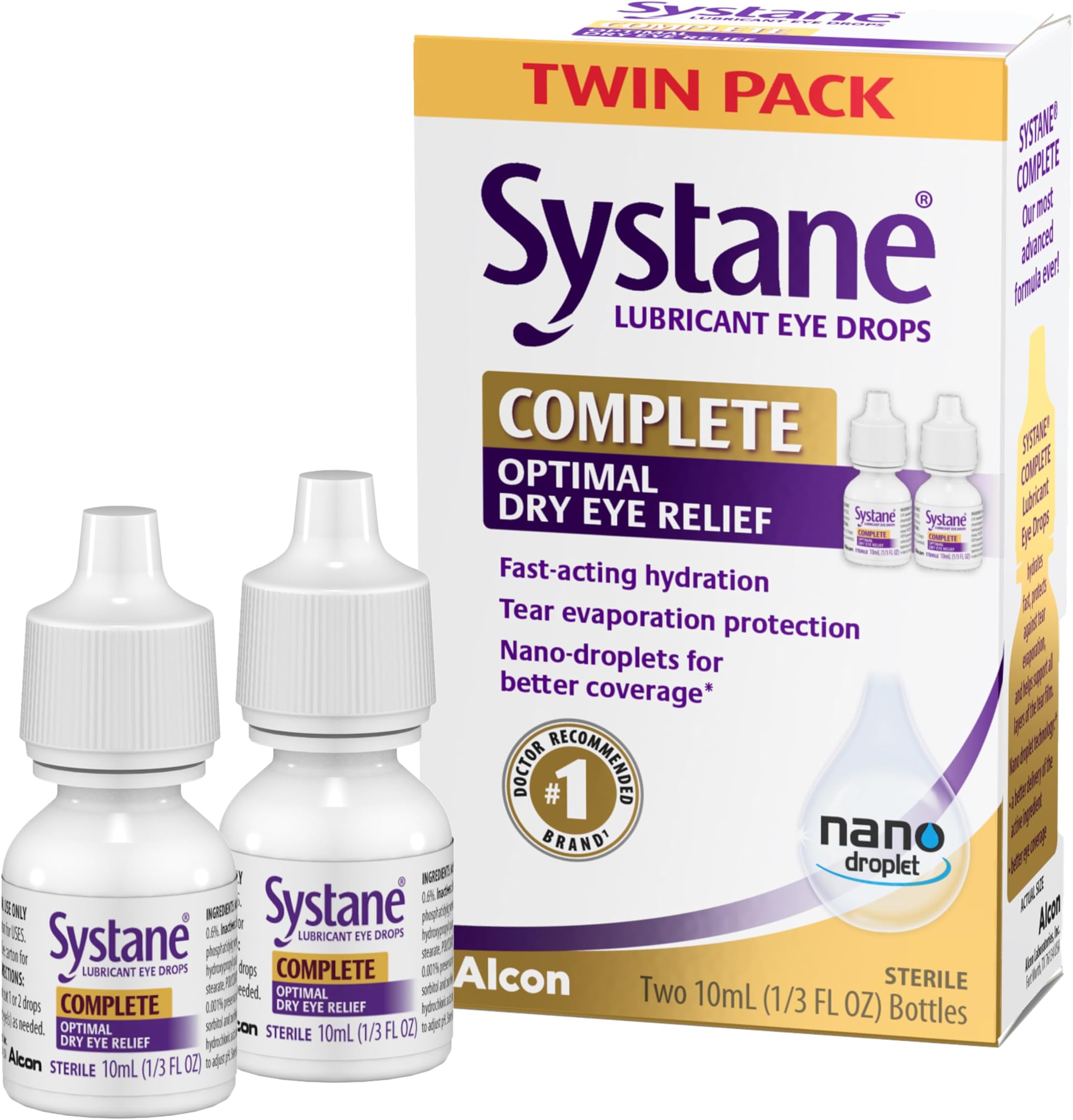 Complete Lubricant Eye Drops, 0.34 Fl Oz, Twin Pack (Pack of 2)