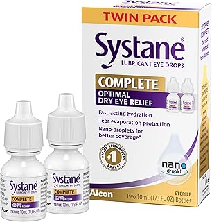 Systane Complete Lubricant Eye Drops, 0.34 Fl Oz, Twin Pack (Pack of 2)
