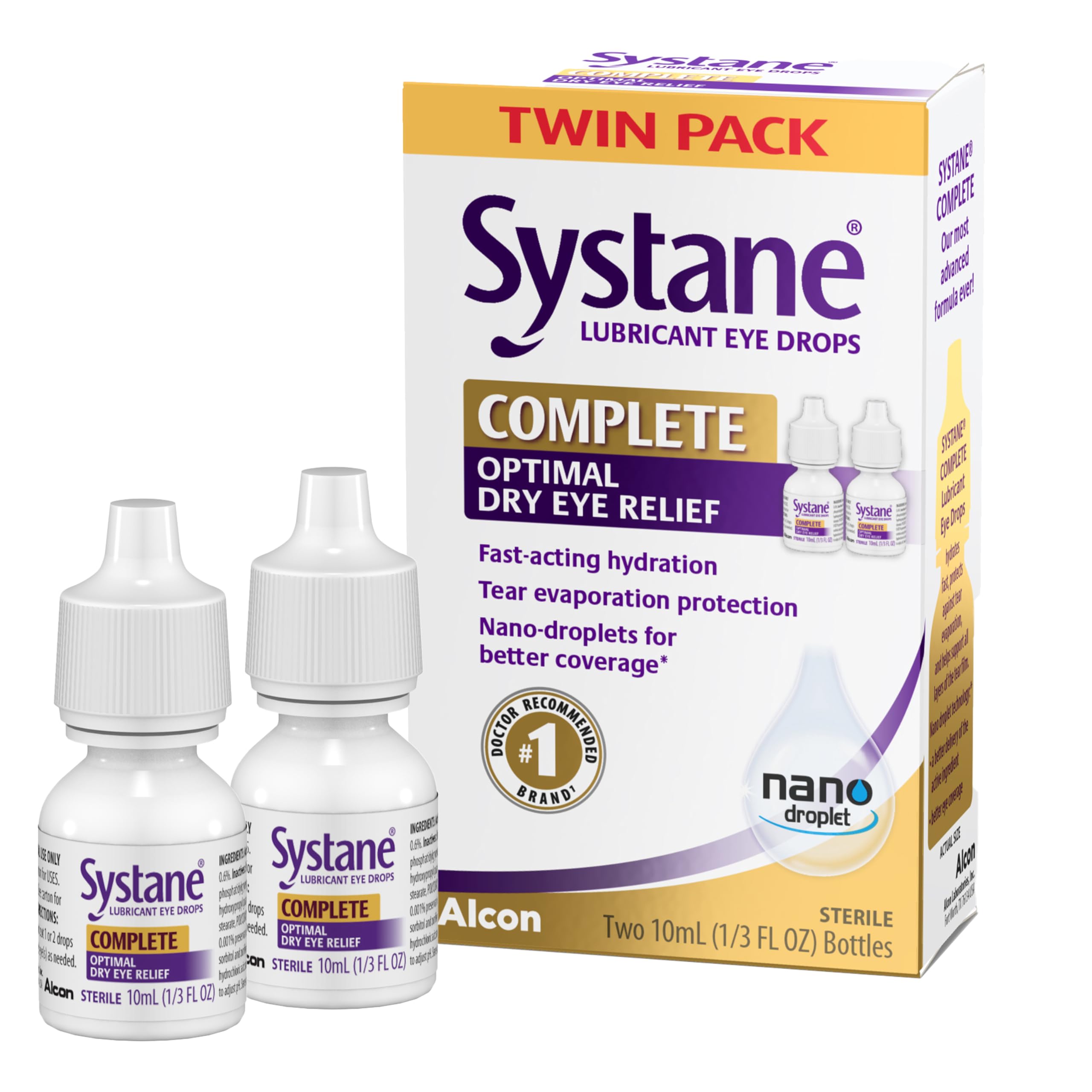 Sponsored Ad - Systane Complete Lubricant Eye Drops, 0.34 Fl Oz, Twin Pack (Pack of 2)