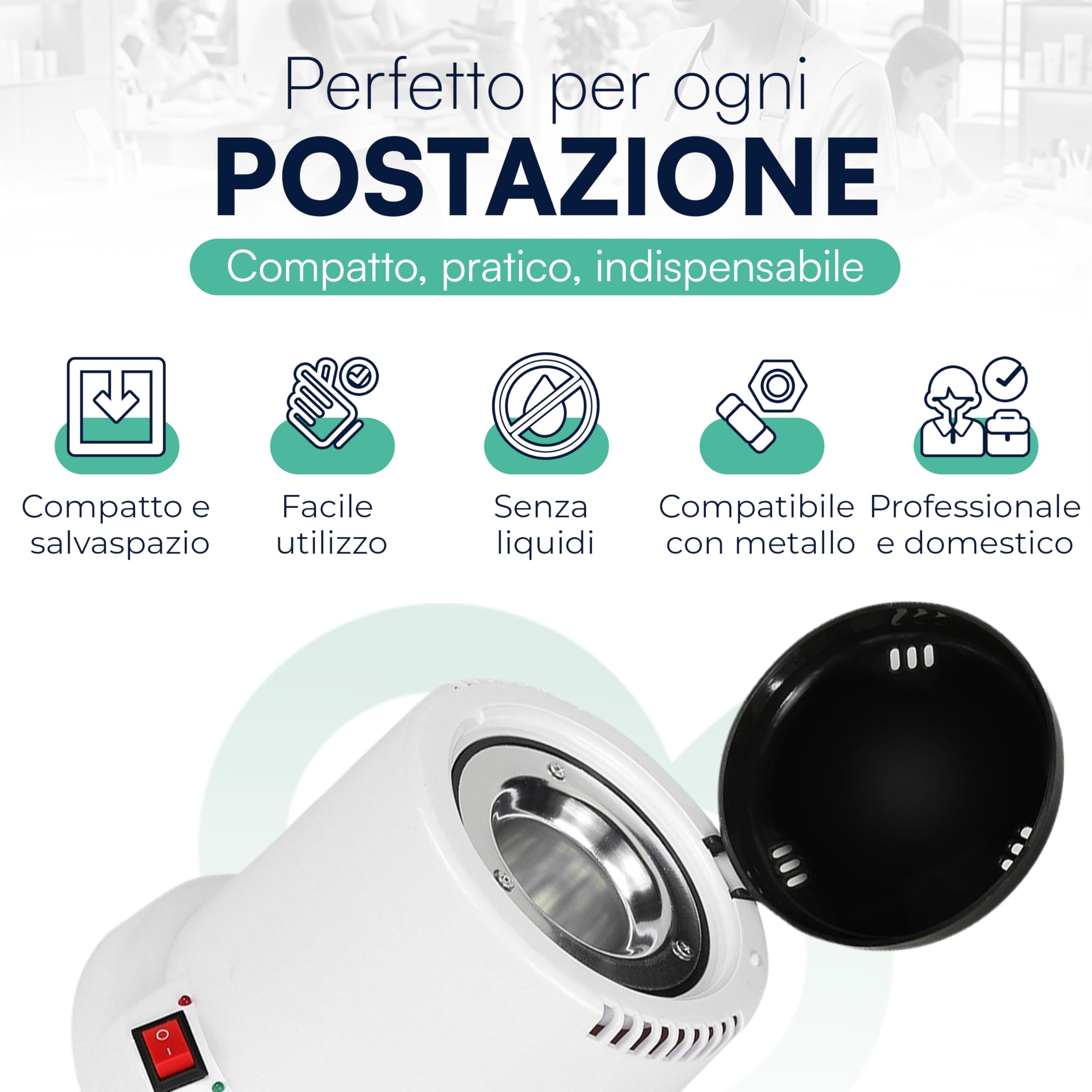 Tempo di Saldi Sterilizzatore Estetica Professionale al Quarzo per Attrezzi Unghie e Ferri - Autoclave a Secco a Caldo con Sfere Incluse, Riscaldamento Rapido 100W per Estetista e Parrucchiere