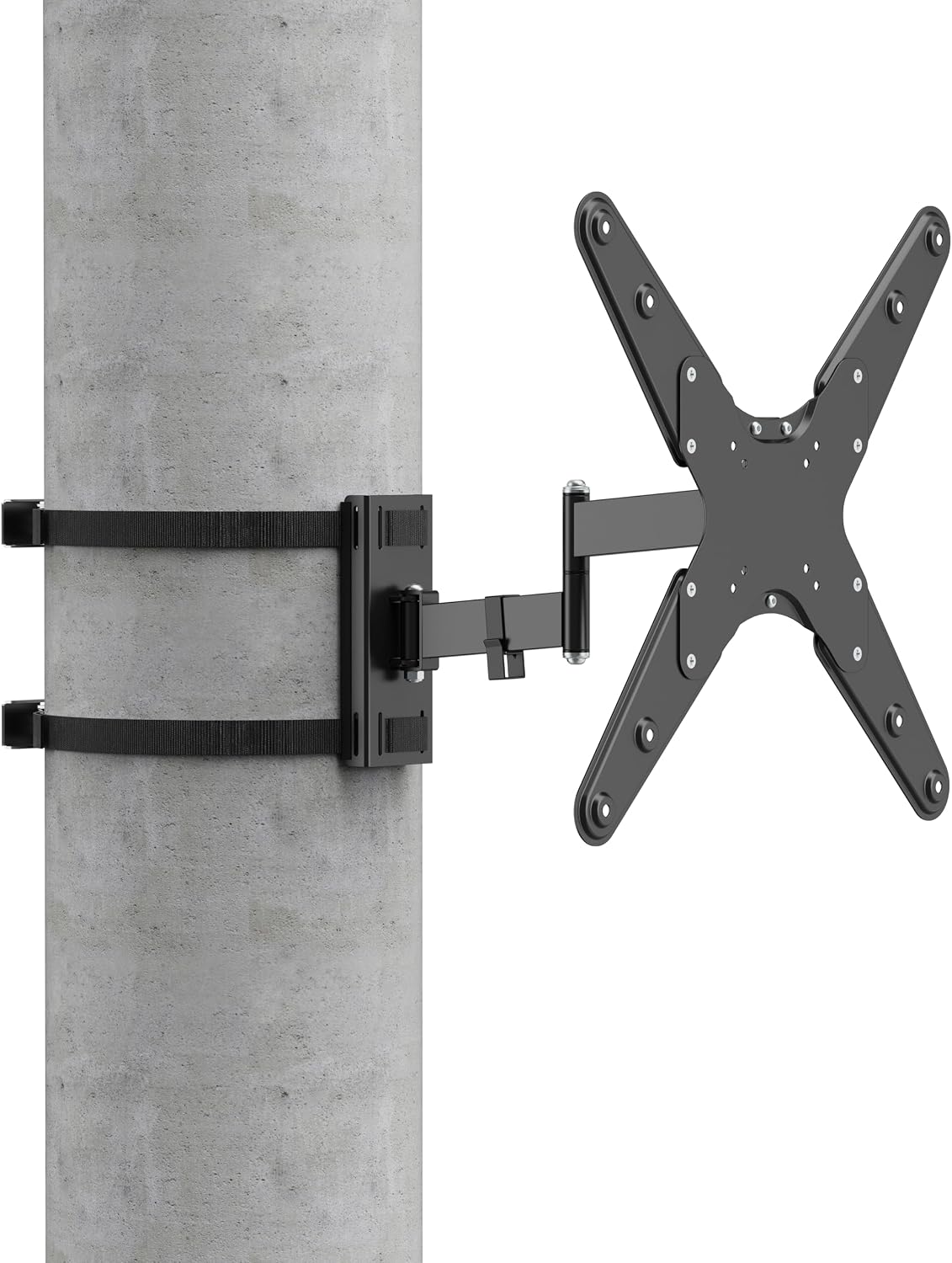 Mount-It! Weatherproof Pillar TV Mount, Column Post Mount for Patio Gazebo Pergola, Full Motion Swivel Tilt Extend, Fits 32-65 Inch TVs up to 55 lbs, VESA 75x75 to 400x400, No Drill Strap-On