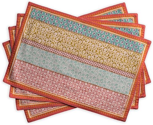 Maison d' Hermine Juego de 4 manteles individuales de tela 100 % algodĂłn, manteles individuales decorativos lavables para mesa de Pascua para Maison d' Hermine Juego de 4 manteles individuales de tela 100 % algodĂłn, manteles individuales decorativos lavables para mesa de Pascua para