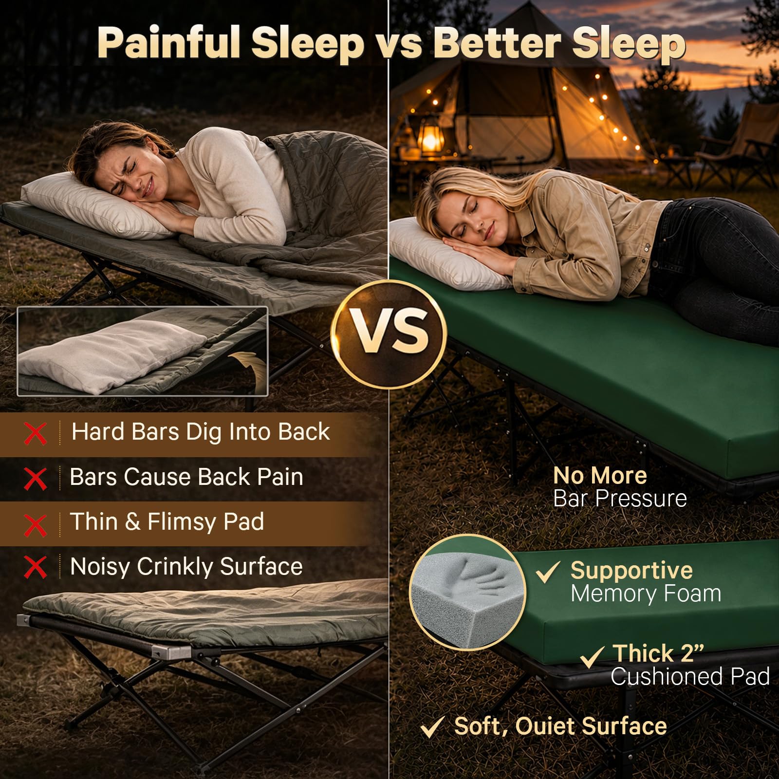 CYMULA Memory Foam Camping Mattress Pad Isomatte Portable Roll Up Mattress for Adults Camping Bed Pads for Sleeping, Guest Bed for Sleepover Car Bed with Travel Bag