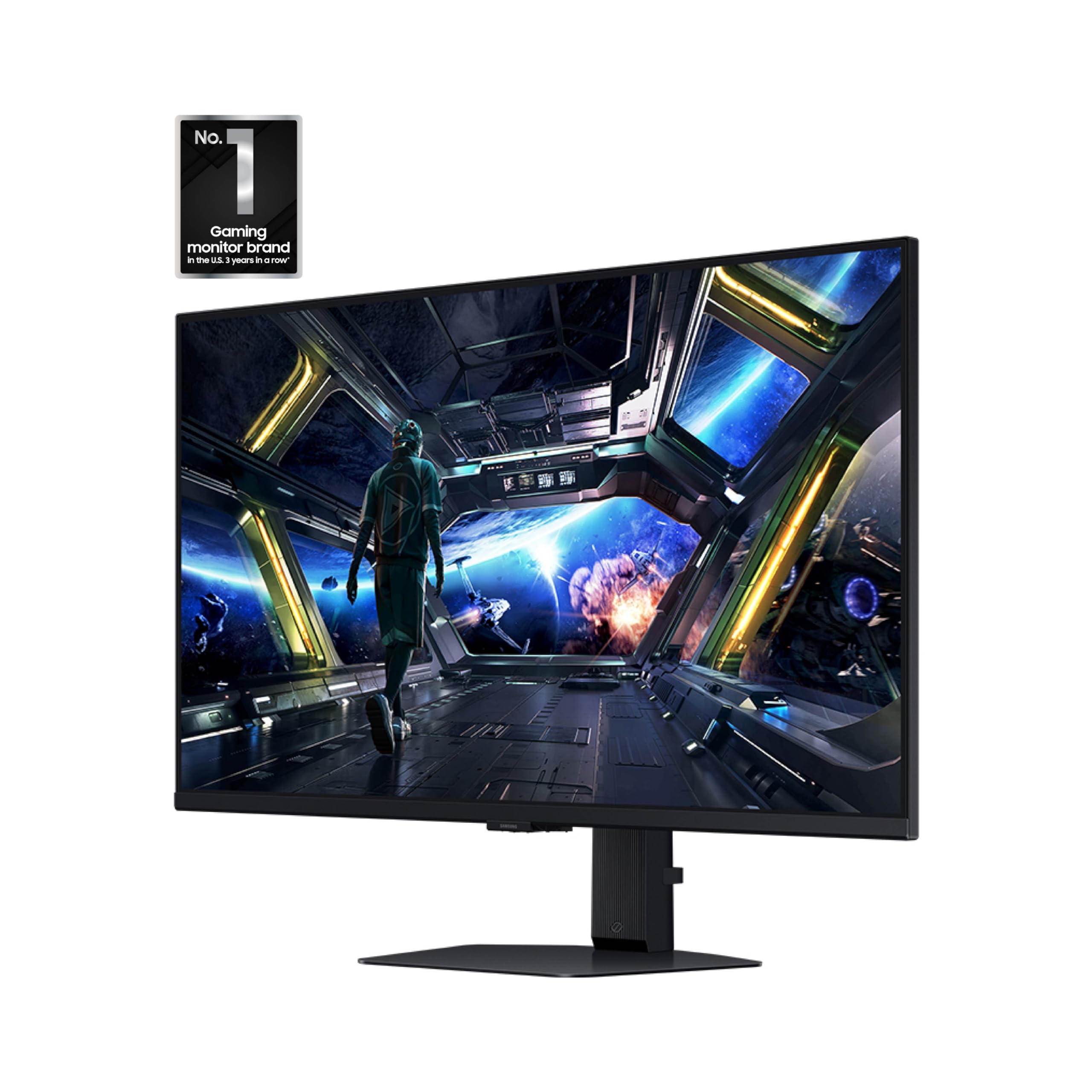 Samsung 32” Odyssey G7 (G70D) 4K UHD IPS 144Hz 1ms(GtG) Smart Gaming Monitor, G-Sync Compatible, AMD Freesync Premium, Vivid Colors, Adjustable Stand, Black Equalizer, LS32DG702ENXZA - Additional View