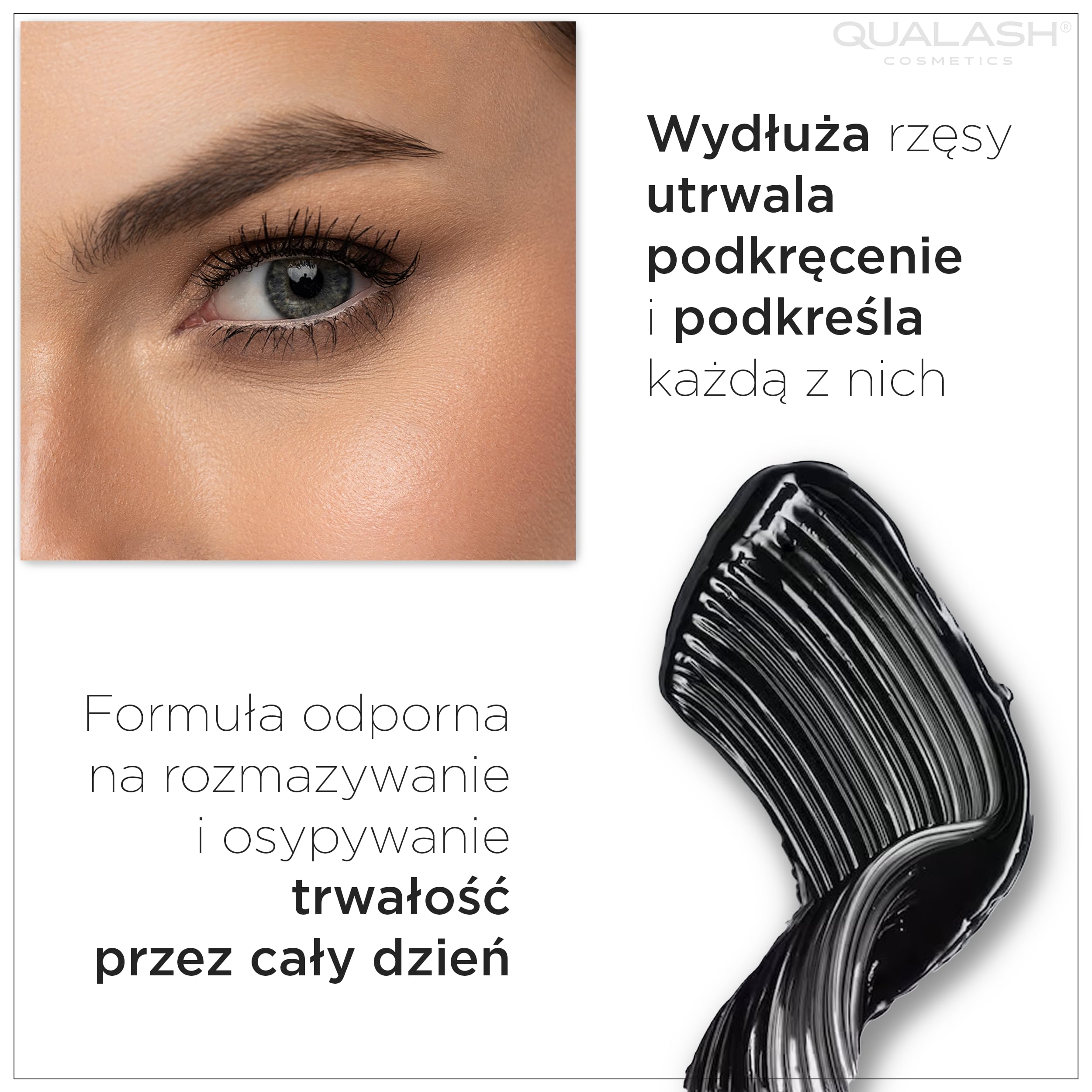 Mascara Waterproof Black & Eyelash Serum – Extra Long Eyelashes – Wegański zestaw 2 w 1 do wzrostu i objętości