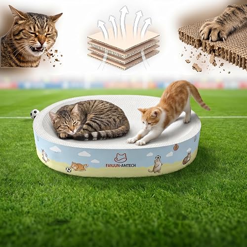 Soccer Cat Scratcher Bed, No-Mess cat Scratching pad, No shed