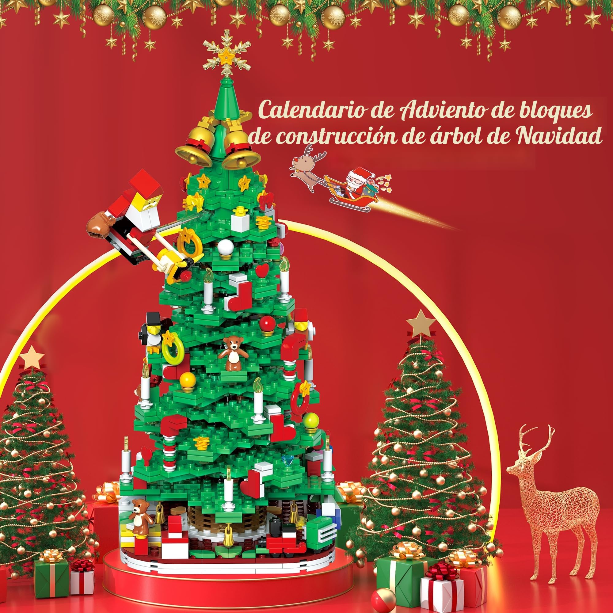 Joozmui Calendario de Adviento 2026 para niños, juguetes para el árbol de Navidad, juguetes para la cuenta atrás de Navidad, calendario de Navidad con más de 1100+ piezas, regalo para niños y niñas