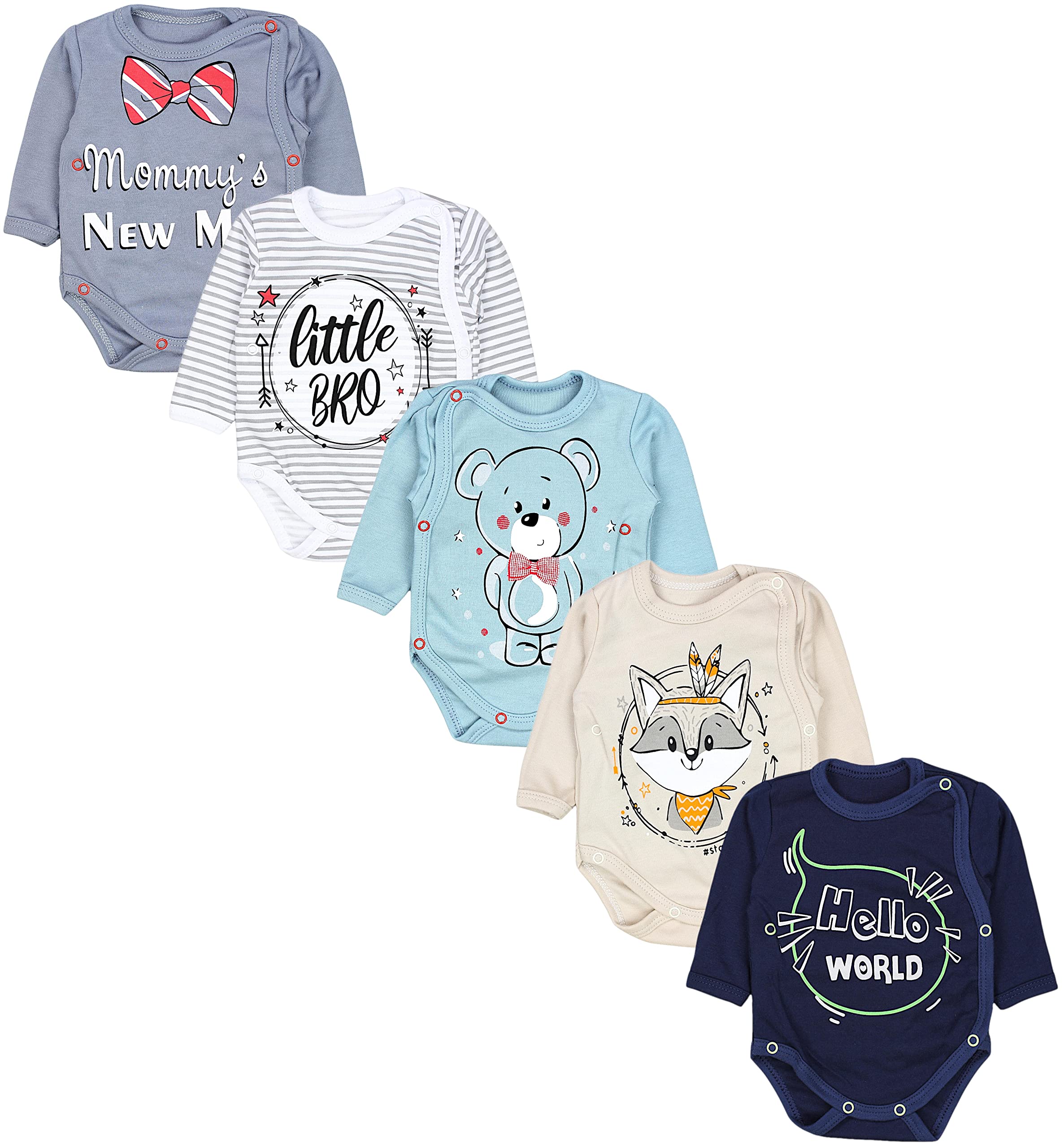 TupTam Body Bebé – Pack de 5 Bodies Bebé Recién Nacido, Body Bebé Niño con Cierre Frontal, 100% Algodón — view 12