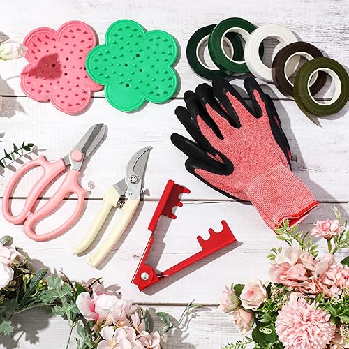 Miniatura 6 de WILLBOND Kit de arreglos florales, herramienta para pelar espinas de rosas navideñas, tijeras de podar de jardín, tijeras para eliminar espinas de