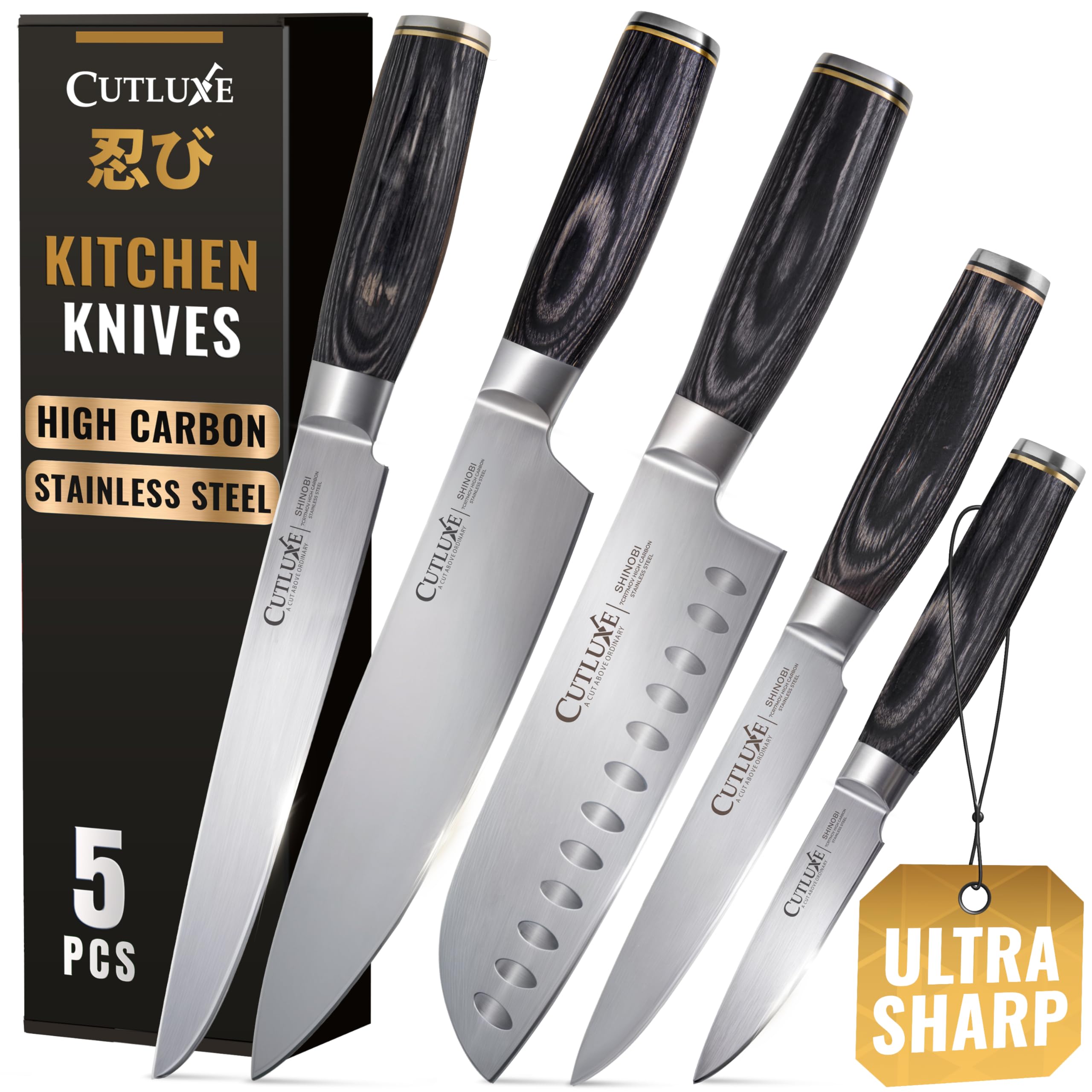 Cutluxe Shinobi Series 5-Piece Knife Set