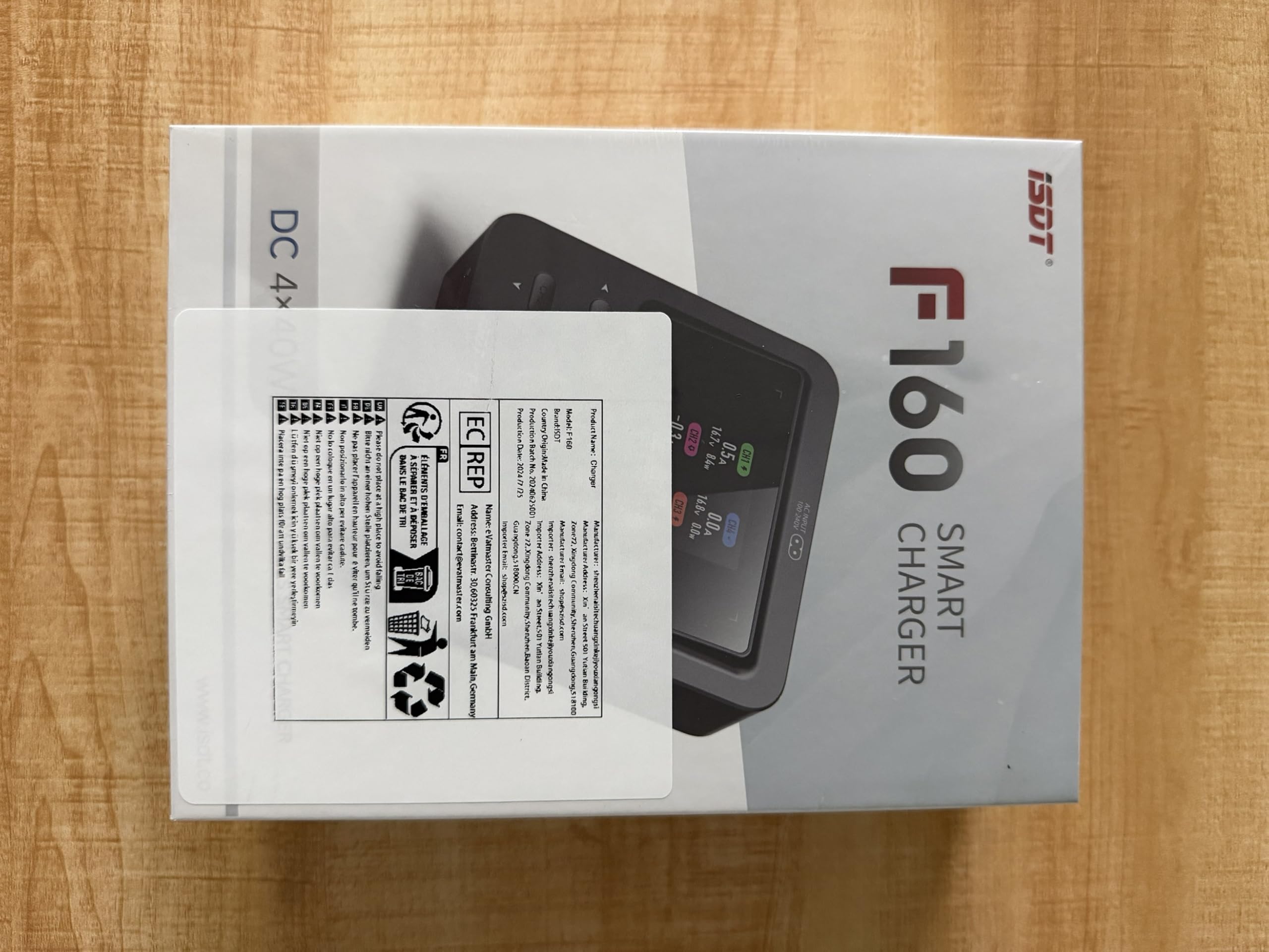 ISDT F160 4-Kanal GaN Lipo-Akkuladegerät, 40W AC 5W x4 Balancer-Ladegerät/Entlader für RC LiPo-, LiHv-, Li-Ion-, NiMH- und Bleiakkus