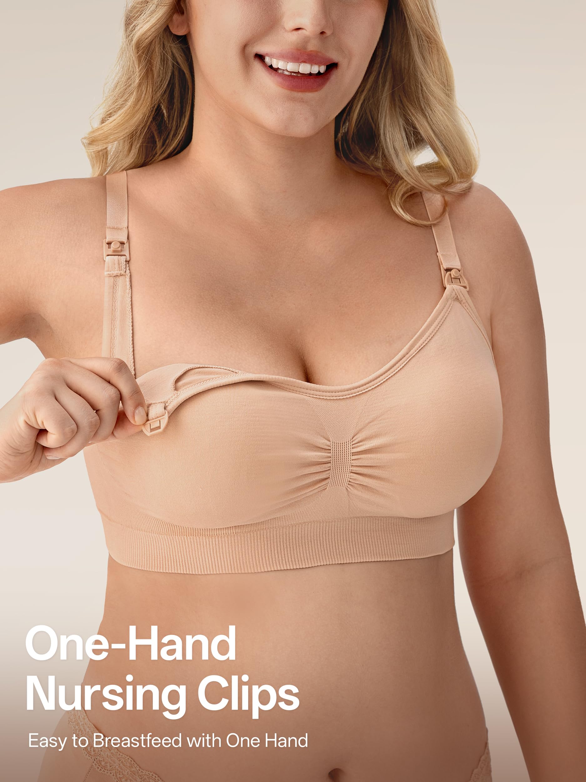 Angelhood BraNursing - Sujetador para Mujer (3 Unidades, con Extensores y Clips)