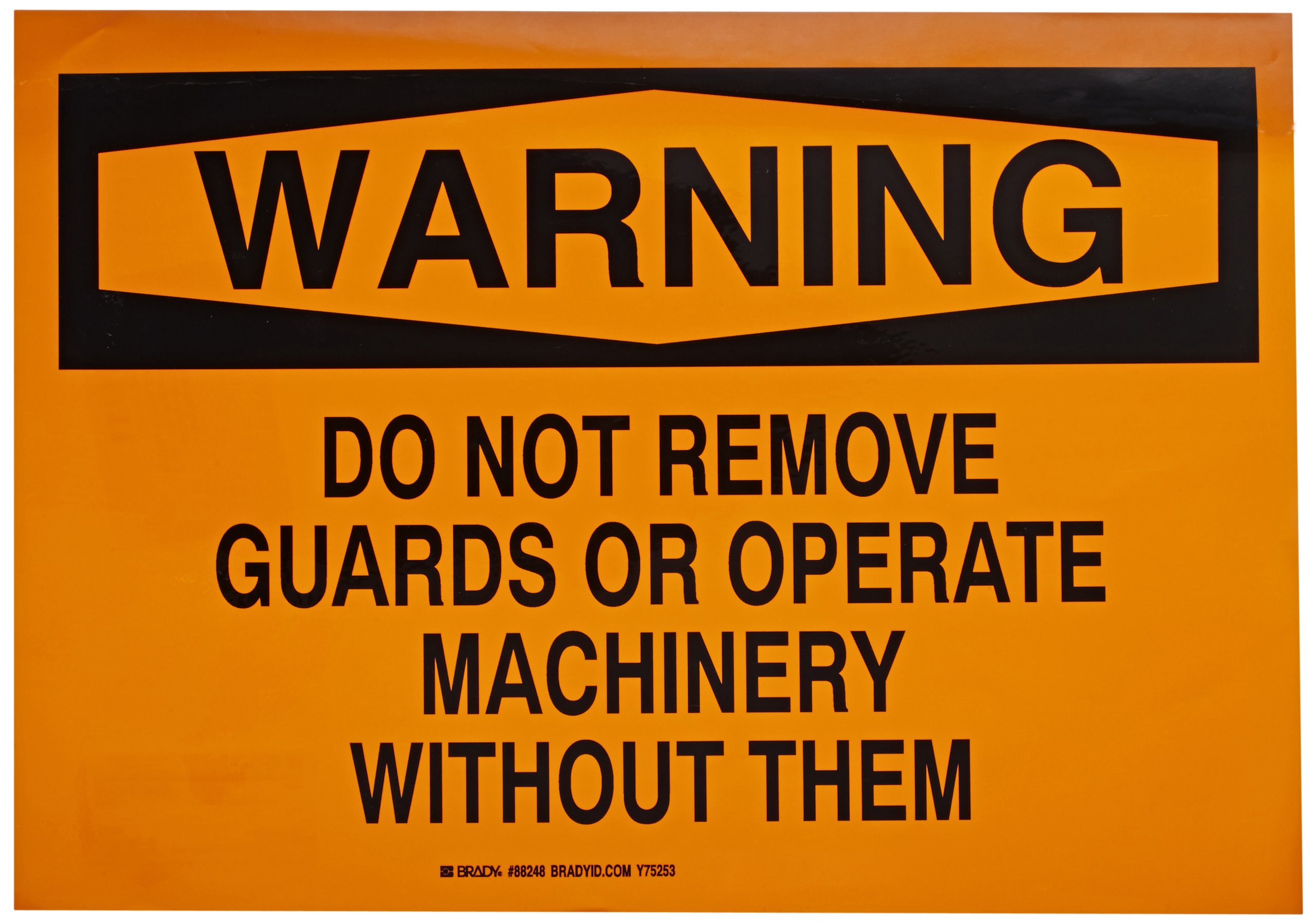Panneau Brady Do Not Remove Guards en polyester adhésif de 25x35 cm - 2