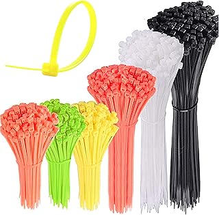 200 Pcs Assorted Neon Color Cable Zip Tie Nylon Wire Electrical Network Cord New