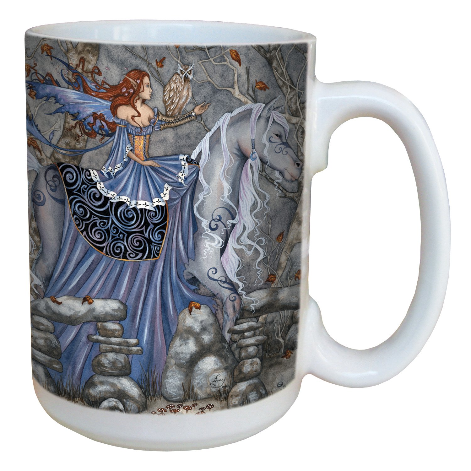 Tree-Free Greetingslm43601 Fantasy Enchanted Journey Rhiannon Fairy Ceramic Mug with Full Sized Handle by Amy Brown, 15-Ounce