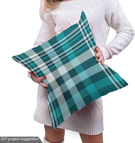 Miniatura 5 de Ambesonne The Yard, cuadros clásicos monocromáticos, tela decorativa para tapicería y detalles del hogar, 3 yardas, azul y verde azulado