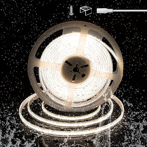 Miniatura 1 de PAUTIX COB - Tira de luz LED IP67 impermeable de 20 pies20.0 ft, 4000 K blanco natural 2928 LED CRI90+ 24V súper brillante, tira de luz LED de