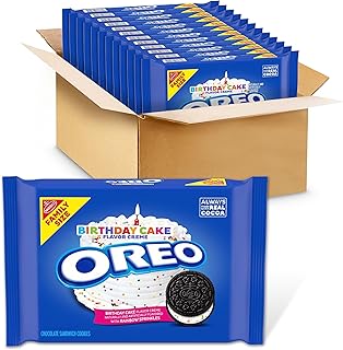 Birthday Cake Creme Chocolate Sandwich Cookies, Family Size, 12 - 17 oz Packs