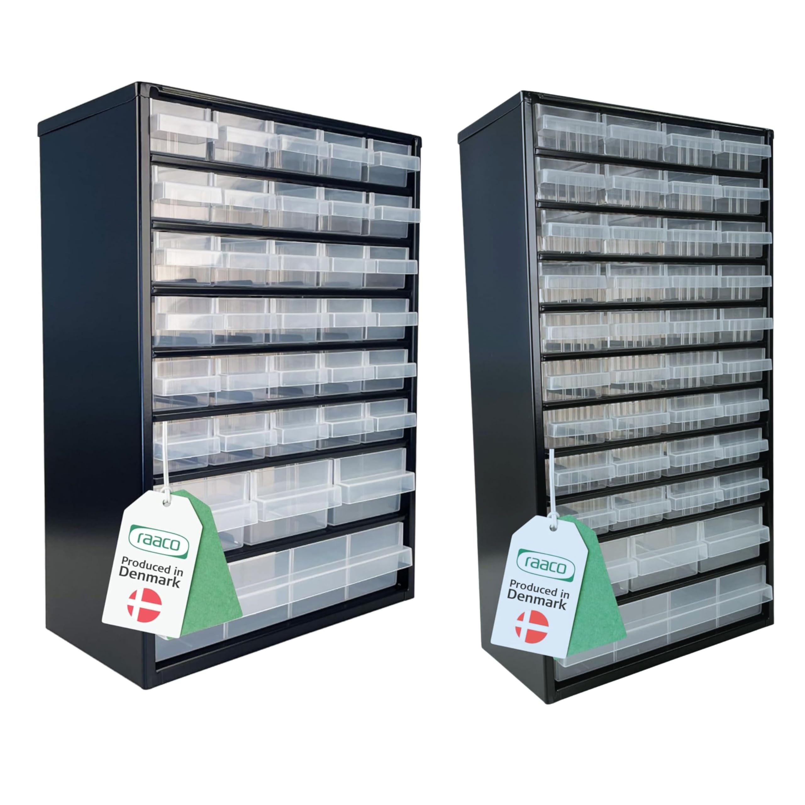 Raaco Kleinteilemagazin Set C9-34 + C12-40 mit 74 Schubladen gesamt, 15 cm