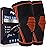 PhysFlex Knee Brace for Pain Relief - 2 Pack Knee Compression Sleeves for Men and Women - Support for Weightlifting, Gym, Workout, Volleyball - Meniscus Tear, ACL, Arthritis (Orange, Large)