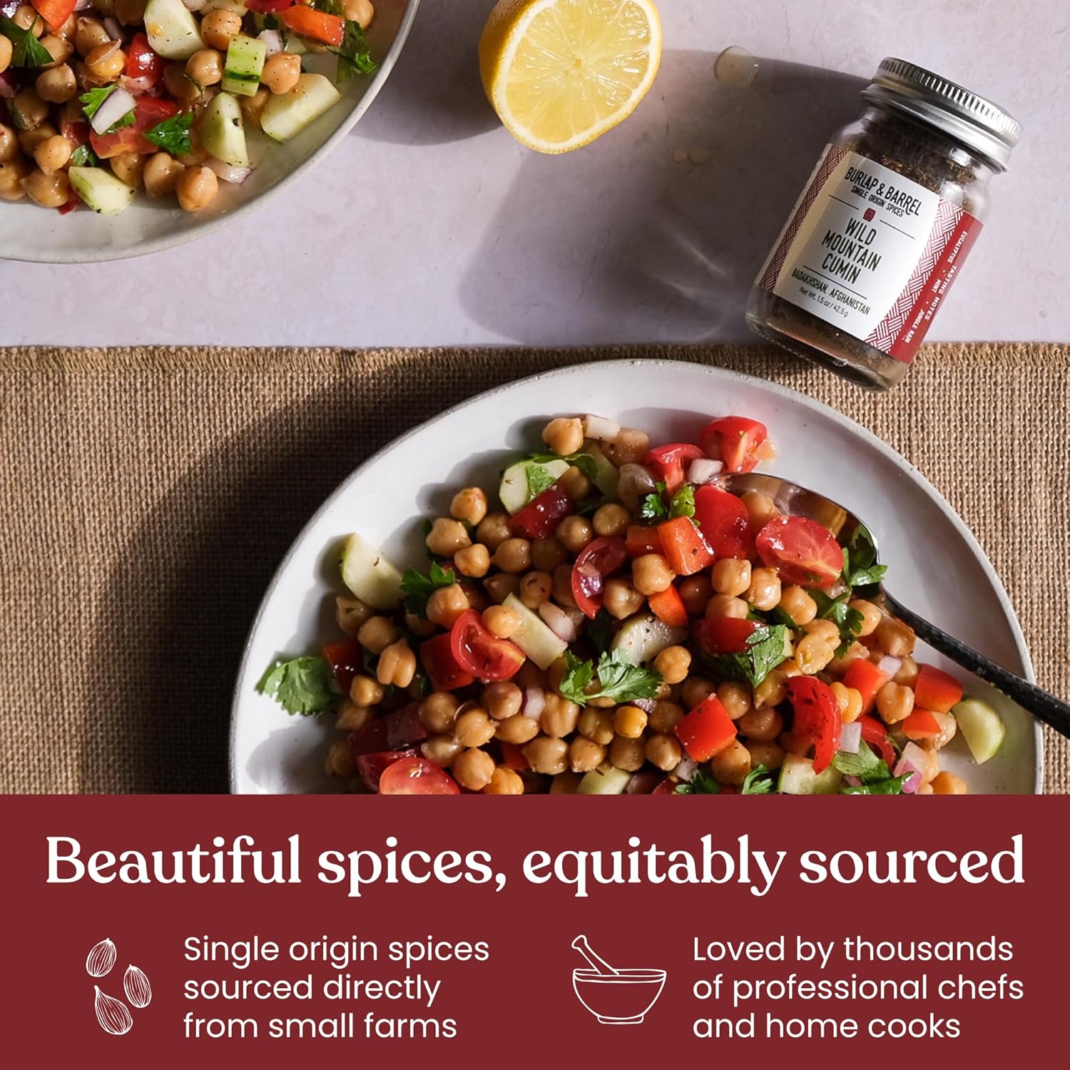 Burlap & Barrel Taco Seasoning Single Origin Spice Set - Wild Mountain Cumin, Sun-Dried Tomato, Ground Black Lime - As seen on Shark Tank - 3 Full Size in a Gift Box