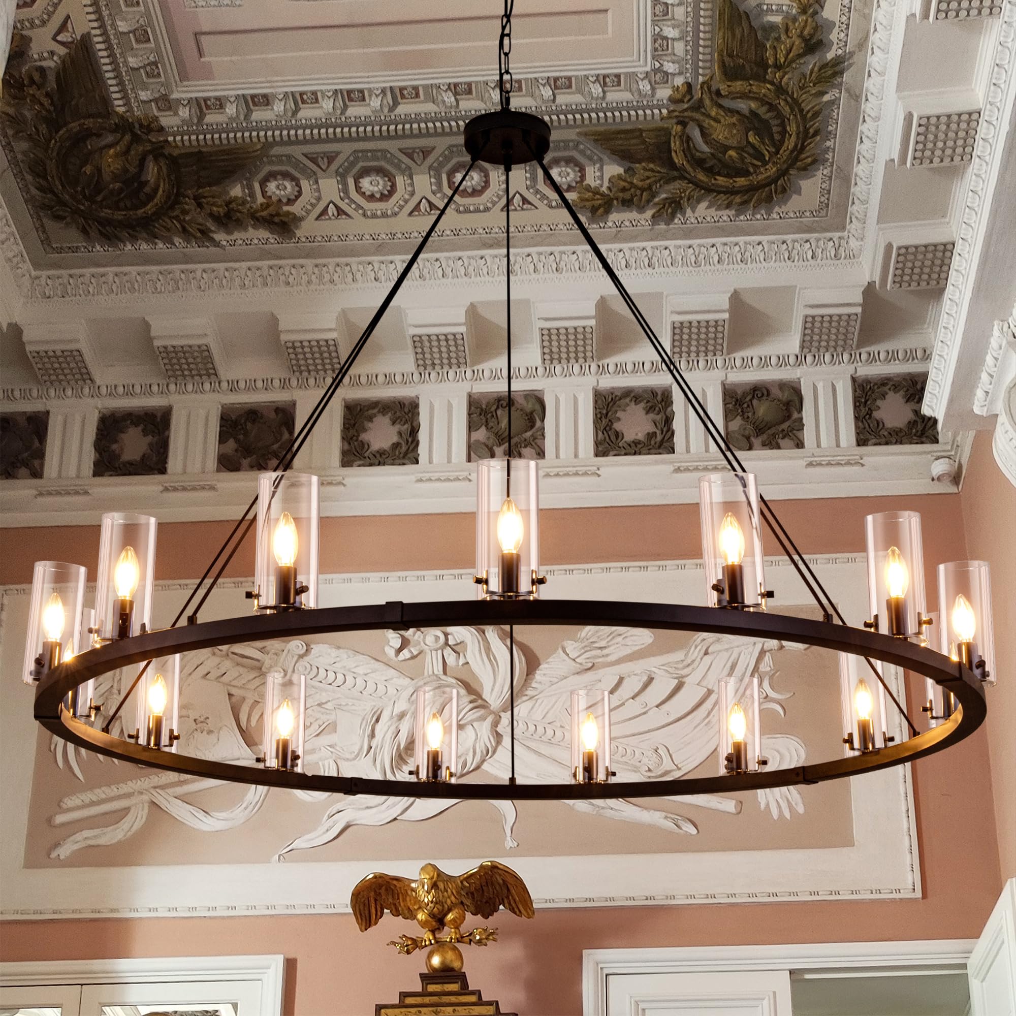 TOCHIC Large Black Chandelier Light 60