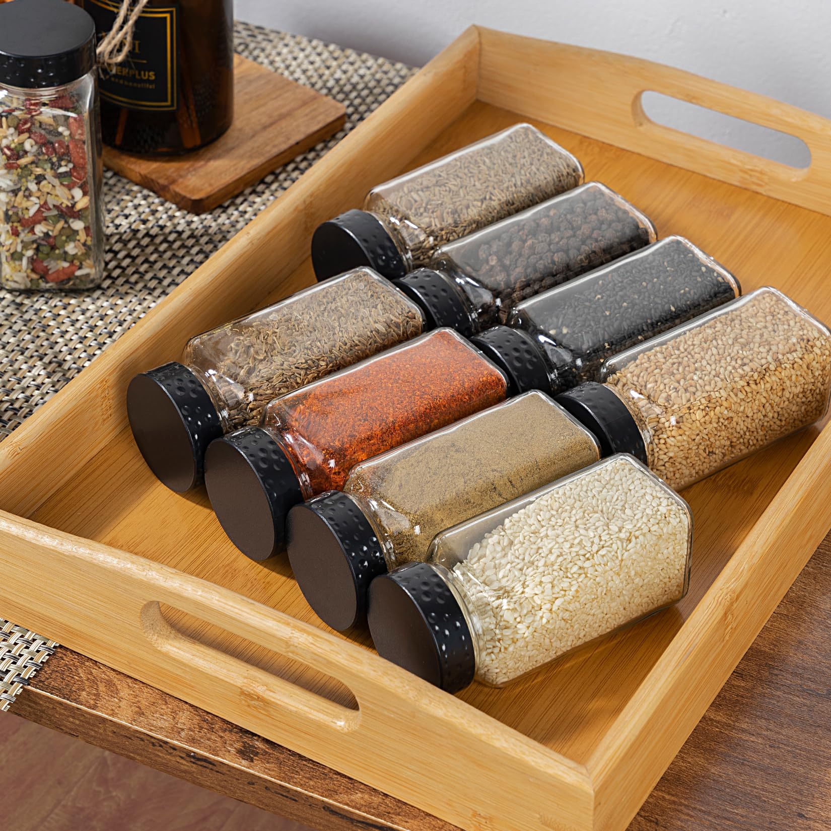 Botes Para Especias ComSaf 6 Tarros De Especias De Vidrio De 4 Onzas Con  Tapas Agitadoras, 21 Etiquetas, Juego De Prueba De Tarros De Especias Y  Juego De Suplementos, Recipientes Vacíos Para, image size:1650x1650