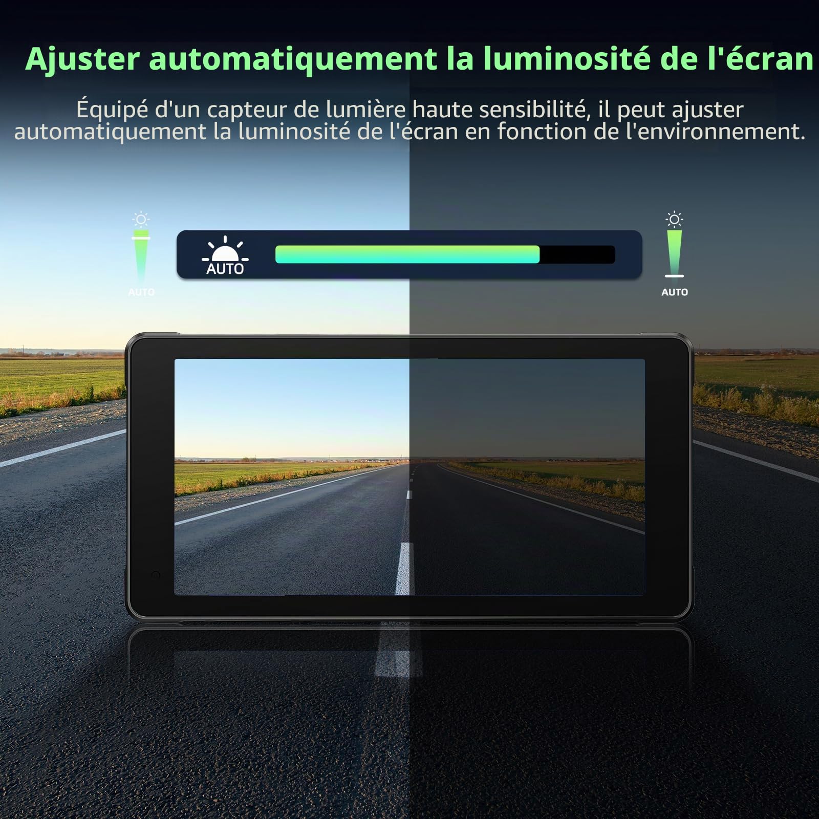 Volam Ecran Carplay Moto, Portable sans Fil Carplay et Android Auto pour Moto avec 2K+1080P Caméra Tableau Bord Avant et Arrière,5,5 Pouces écran Tactile, Navigation, Siri/G-oogle, APP, Carte 64TF