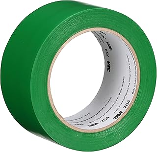 3M Vinyl Tape 764, General Purpose, 2 in x 36 yd, Green, 1 Roll, Light Traffic Floor Marking Tape, Social Distancing, Color Coding, Safety, Bundling