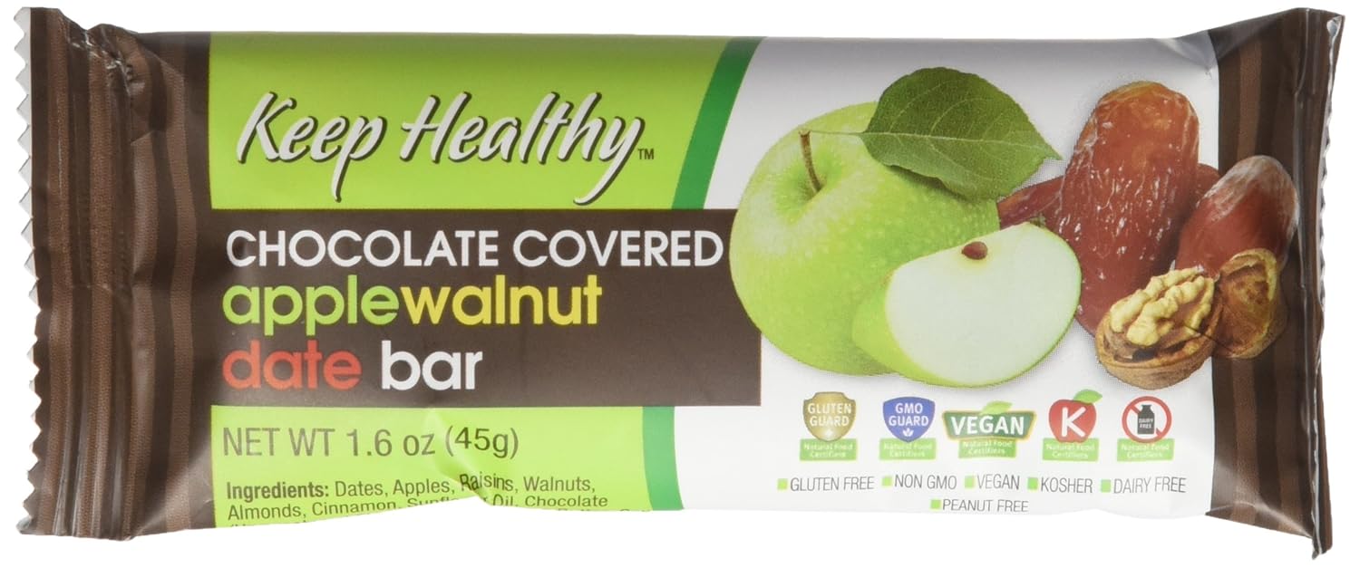 Chocolate Covered Apple Walnut Date Bar Certified Vegan