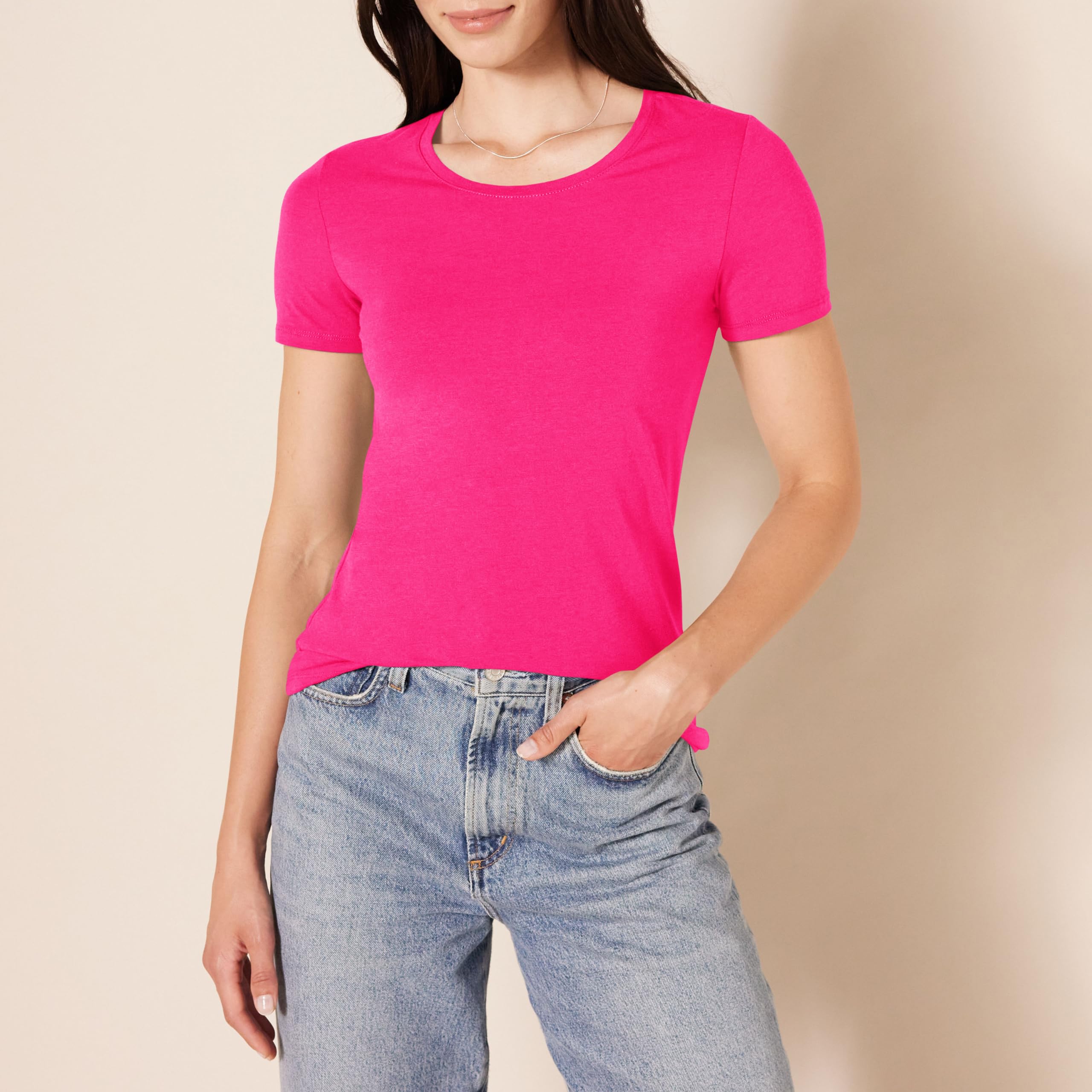 Amazon Essentials Women's Regular-Fit Short-Sleeve T-Shirt (Crewneck and V-Neck Options), Multipacks — view 194